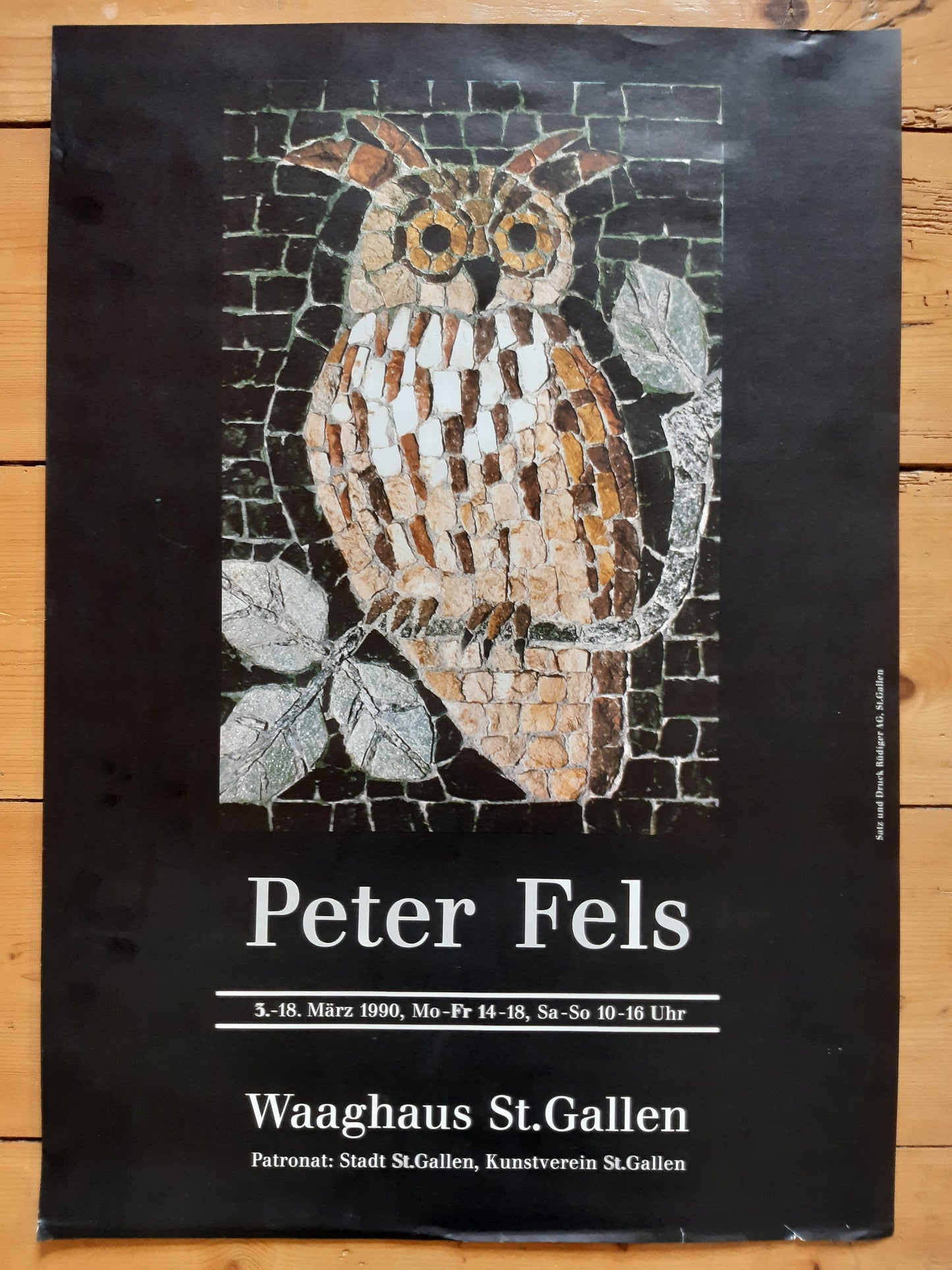 Peter Fels original art exhibition poster - 19.3"×25.2" (49×64cm)