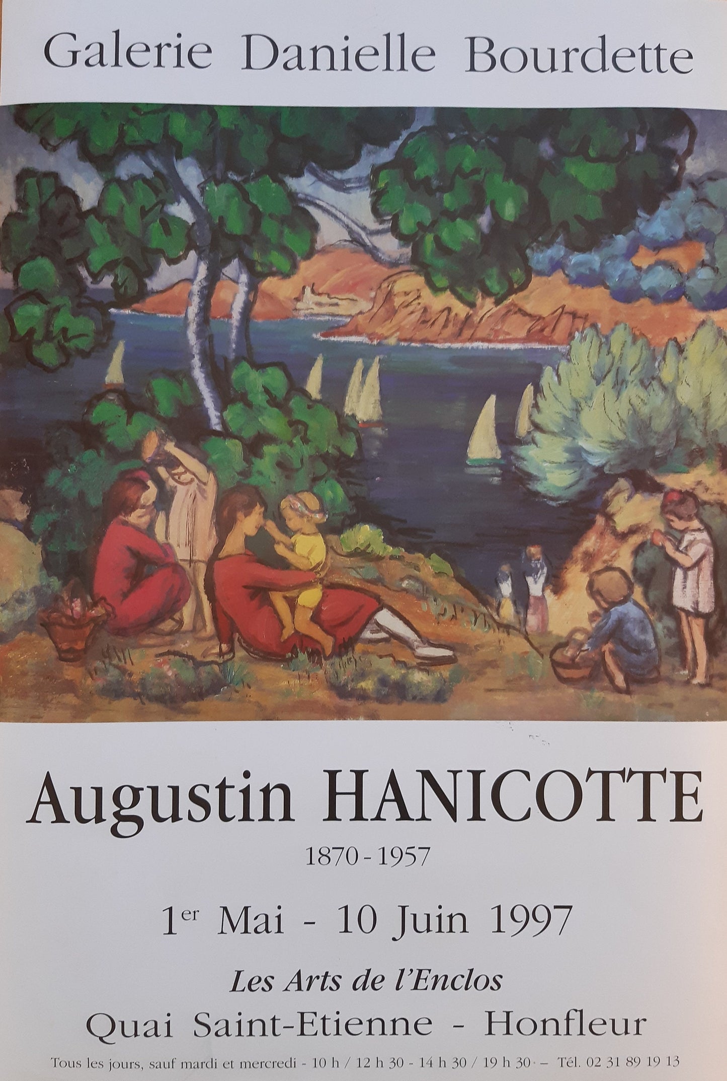 Augustin Hanicotte original art exhibition poster - 16.5"×24.4" (42×62cm)