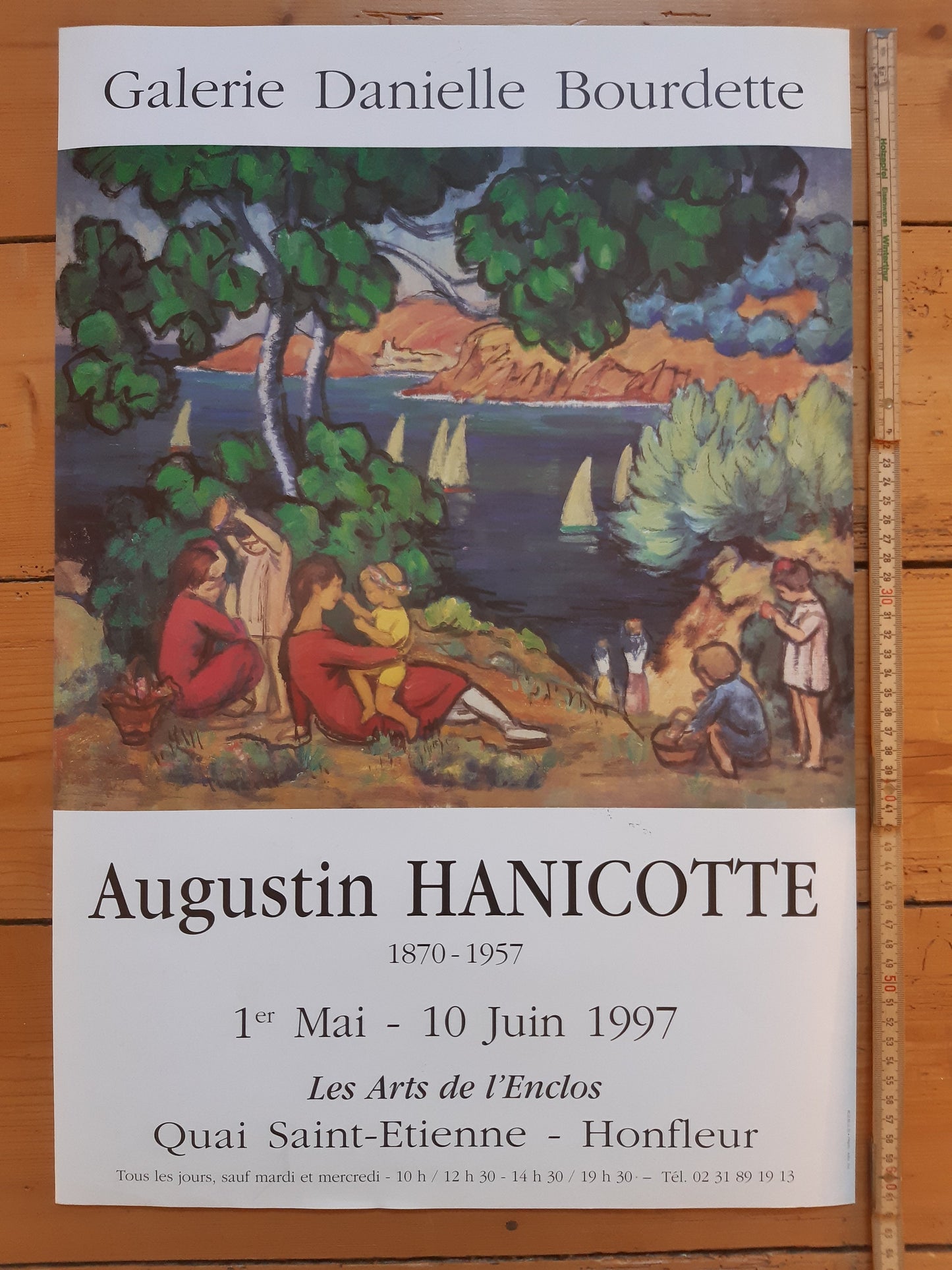 Augustin Hanicotte original art exhibition poster - 16.5"×24.4" (42×62cm)