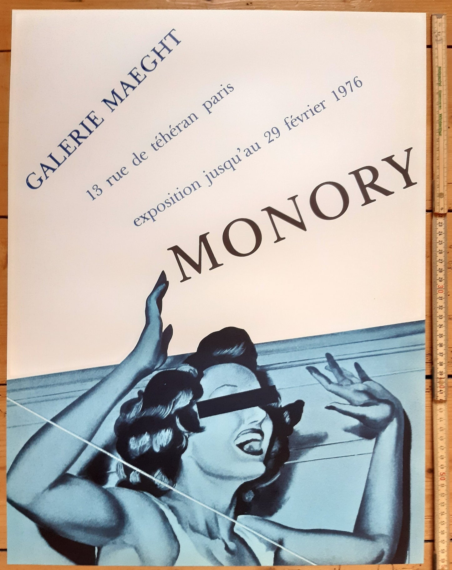 Jaques Monory original art exhibition poster - 17.7"×23.6" (45×60cm)