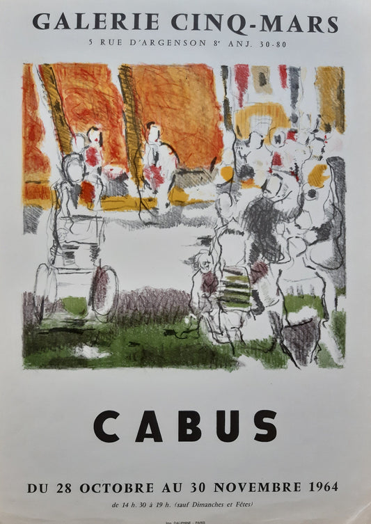 Gerard Cabus original art exhibition poster used - 16.7"×23.6" (42.5×60cm)