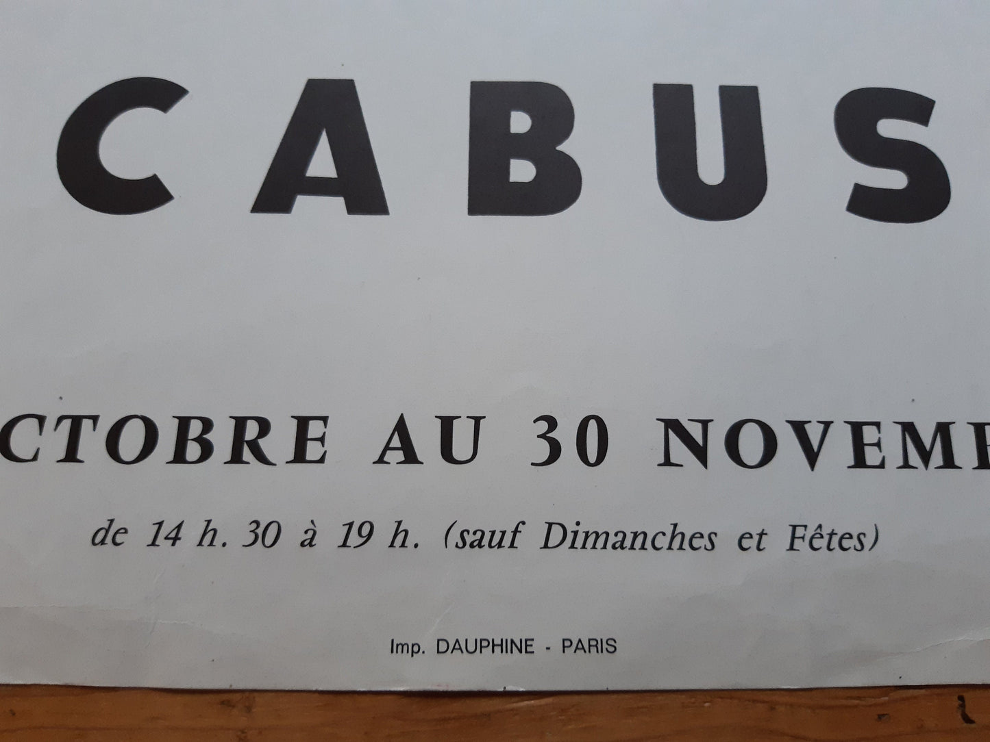 Gerard Cabus original art exhibition poster used - 16.7"×23.6" (42.5×60cm)