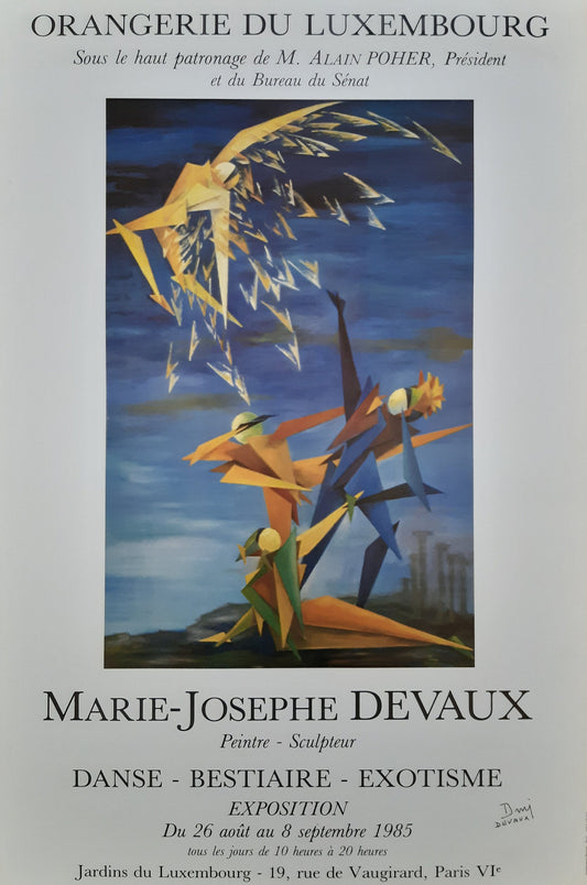 Marie Joseph Devaux original art exhibition poster signed used - 15.7"×23.6" (40×60cm)