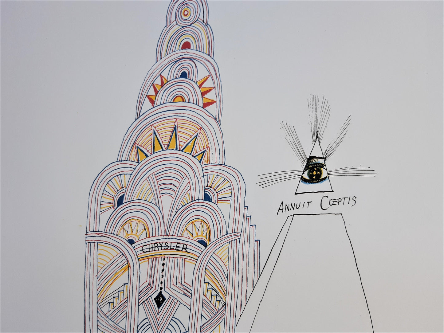 Saul Steinberg original art poster - 19.9"×27.6" (50.5×70cm)