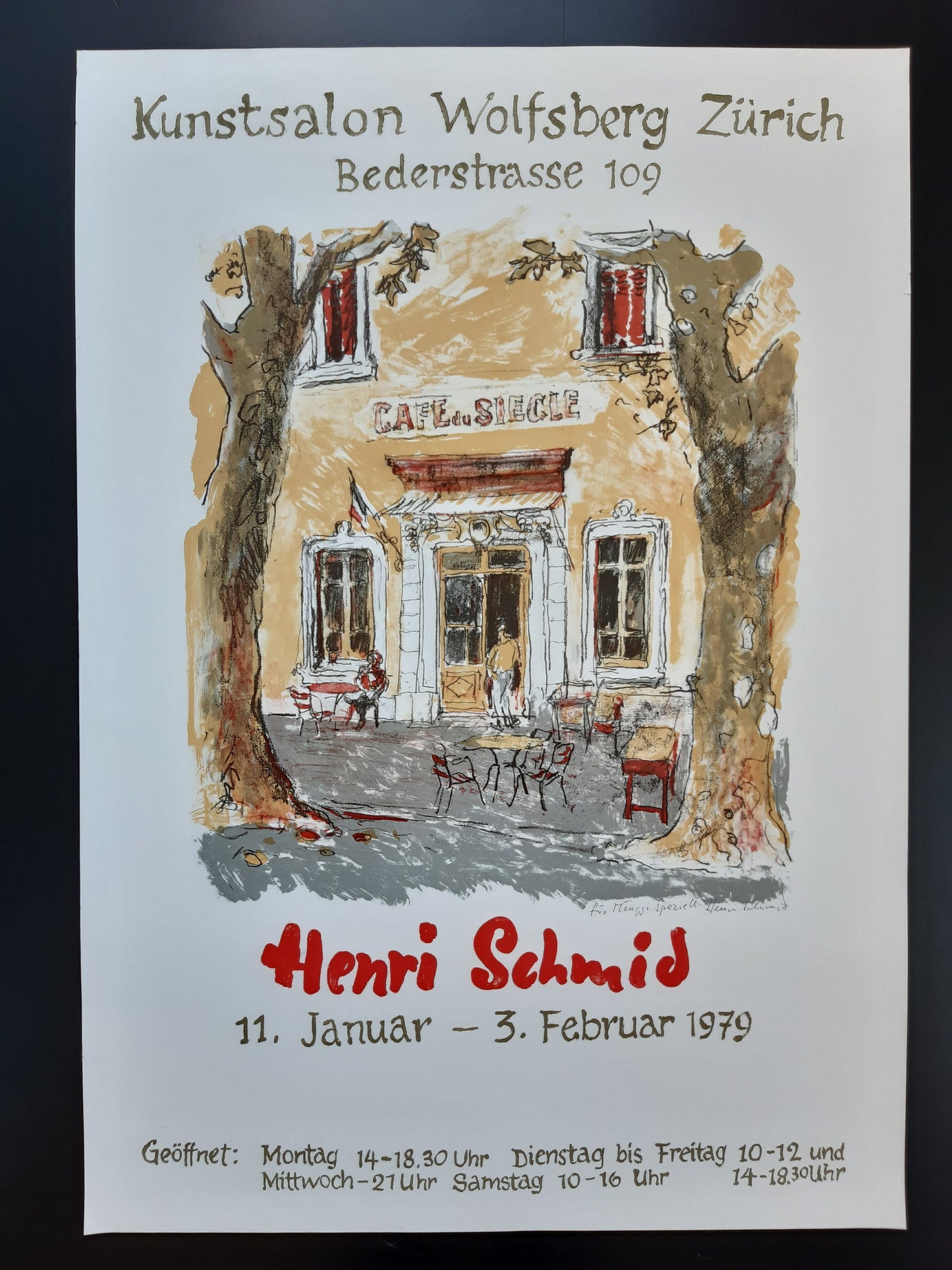 Henri Schmid art exhibition poster signed