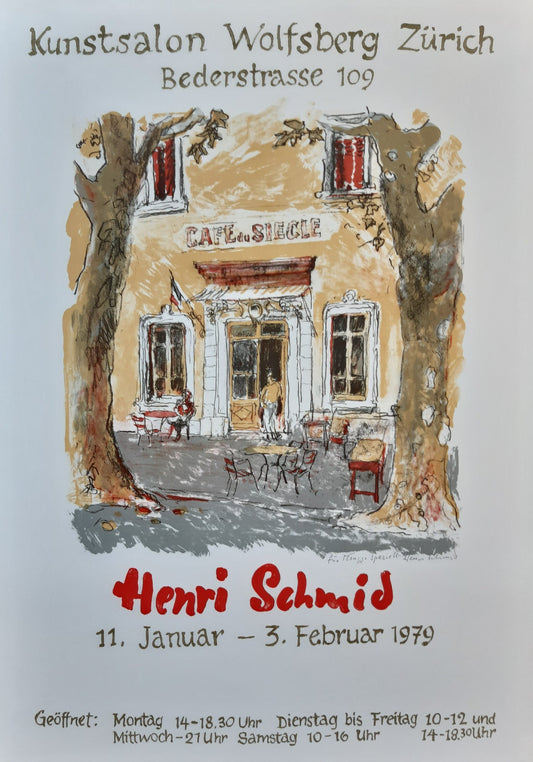 Henri Schmid art exhibition poster signed
