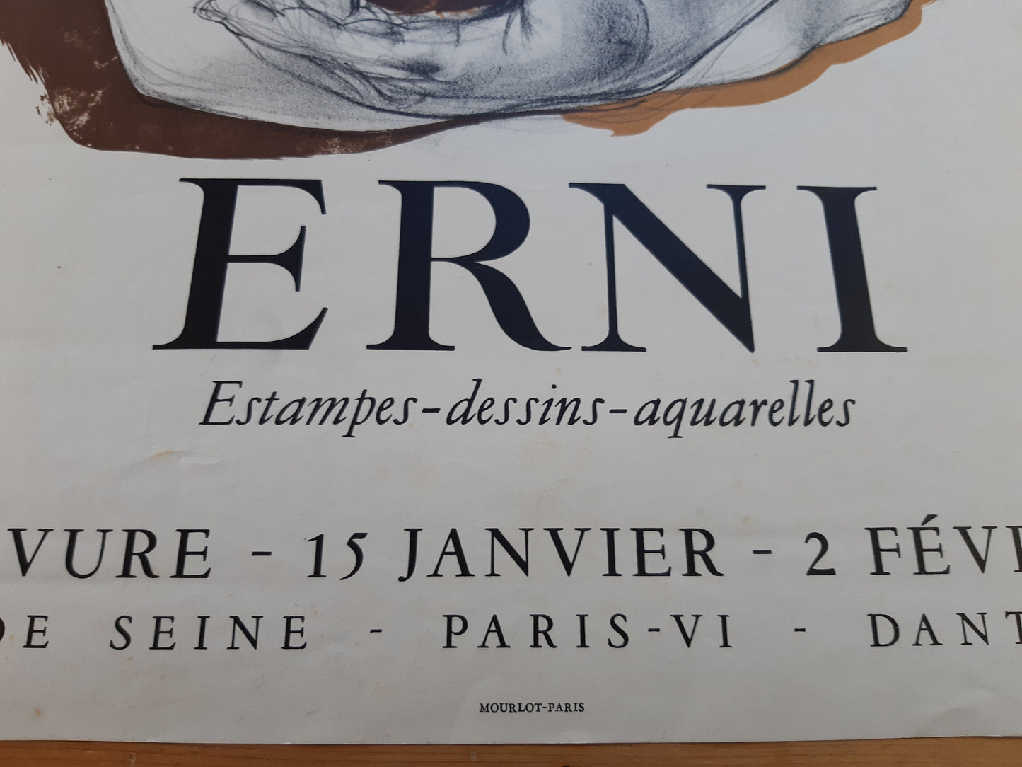Hans Erni original art exhibition poster - 18.7"×25.6" (47.5×65cm)