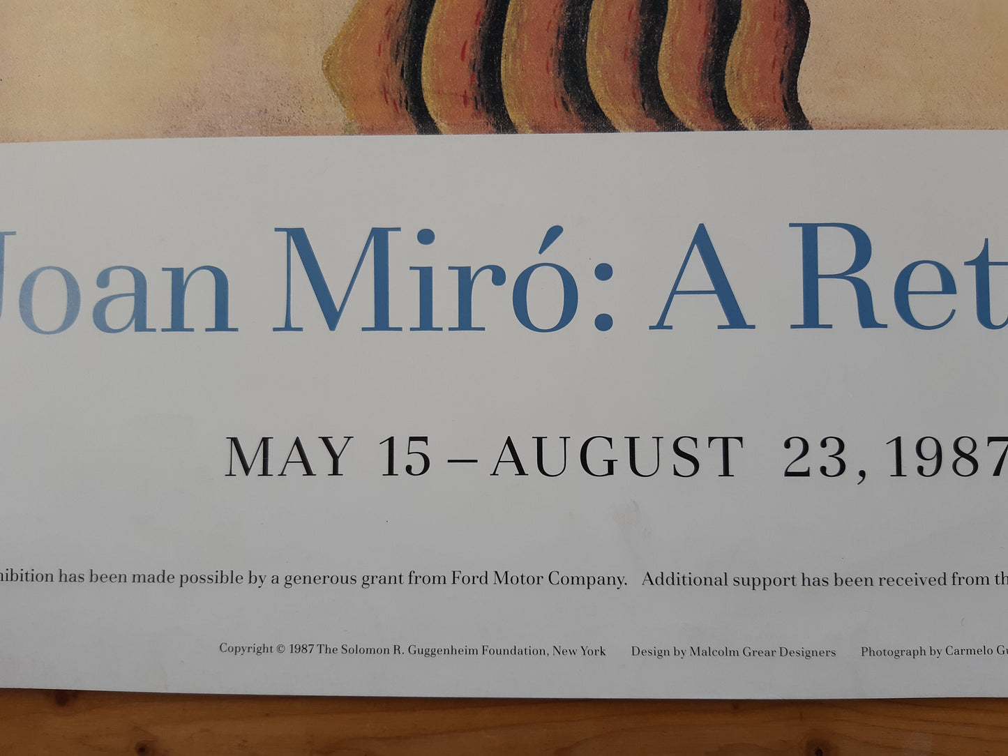 Miro vintage art poster - 28.7"×25.4" (73×64.5cm)