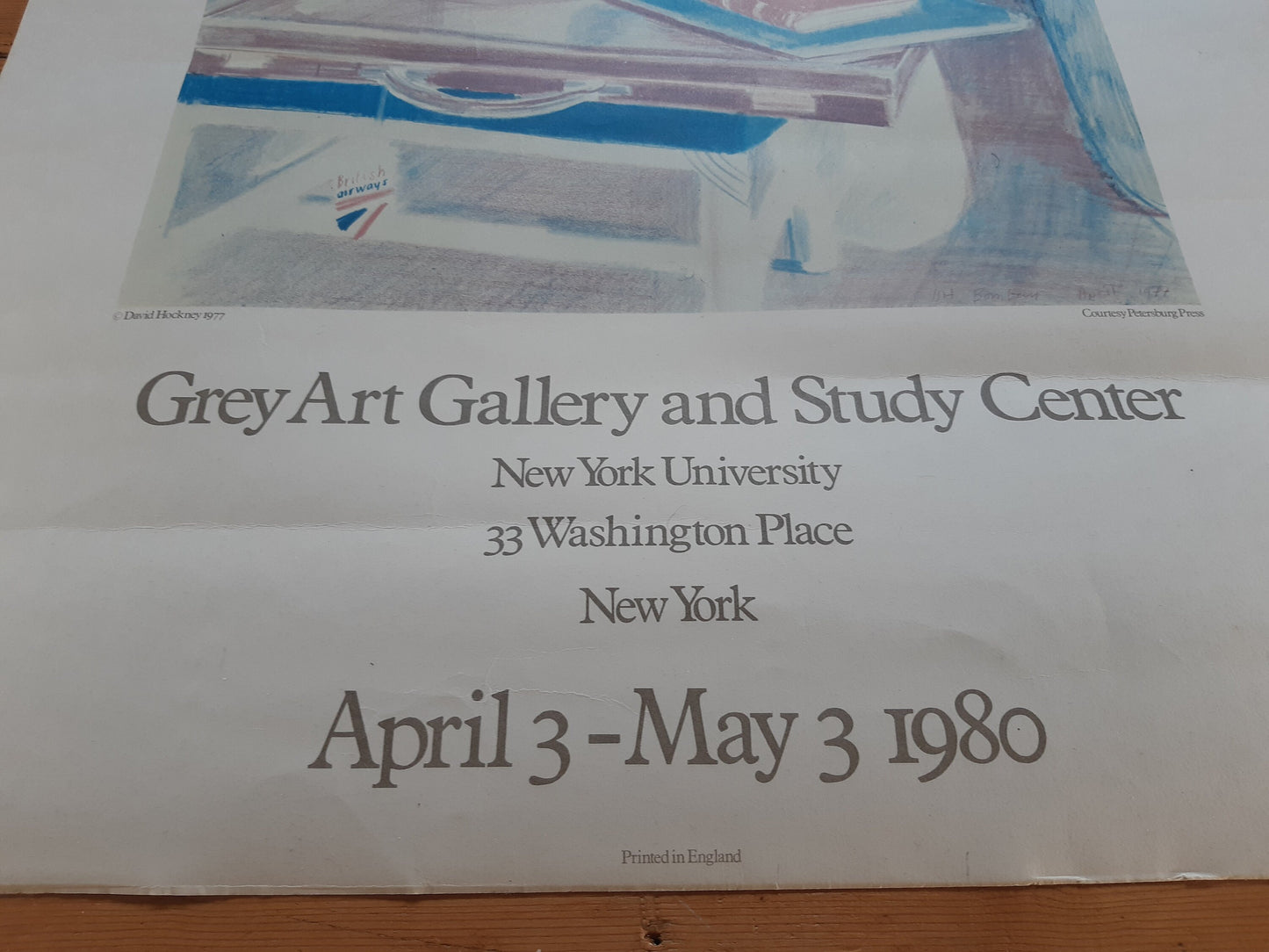 David Hockney original art poster used - 19.7"×28.0" (50×71cm)