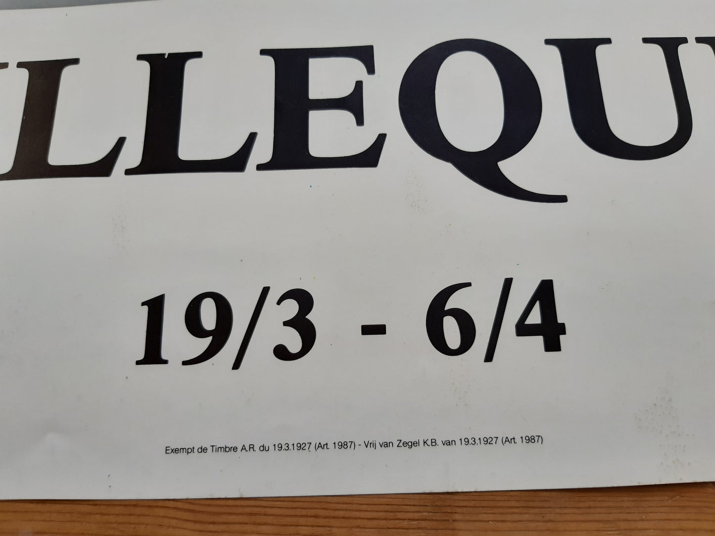Piet Willequet original art poster used - 19.1"×27.2" (48.5×69cm)