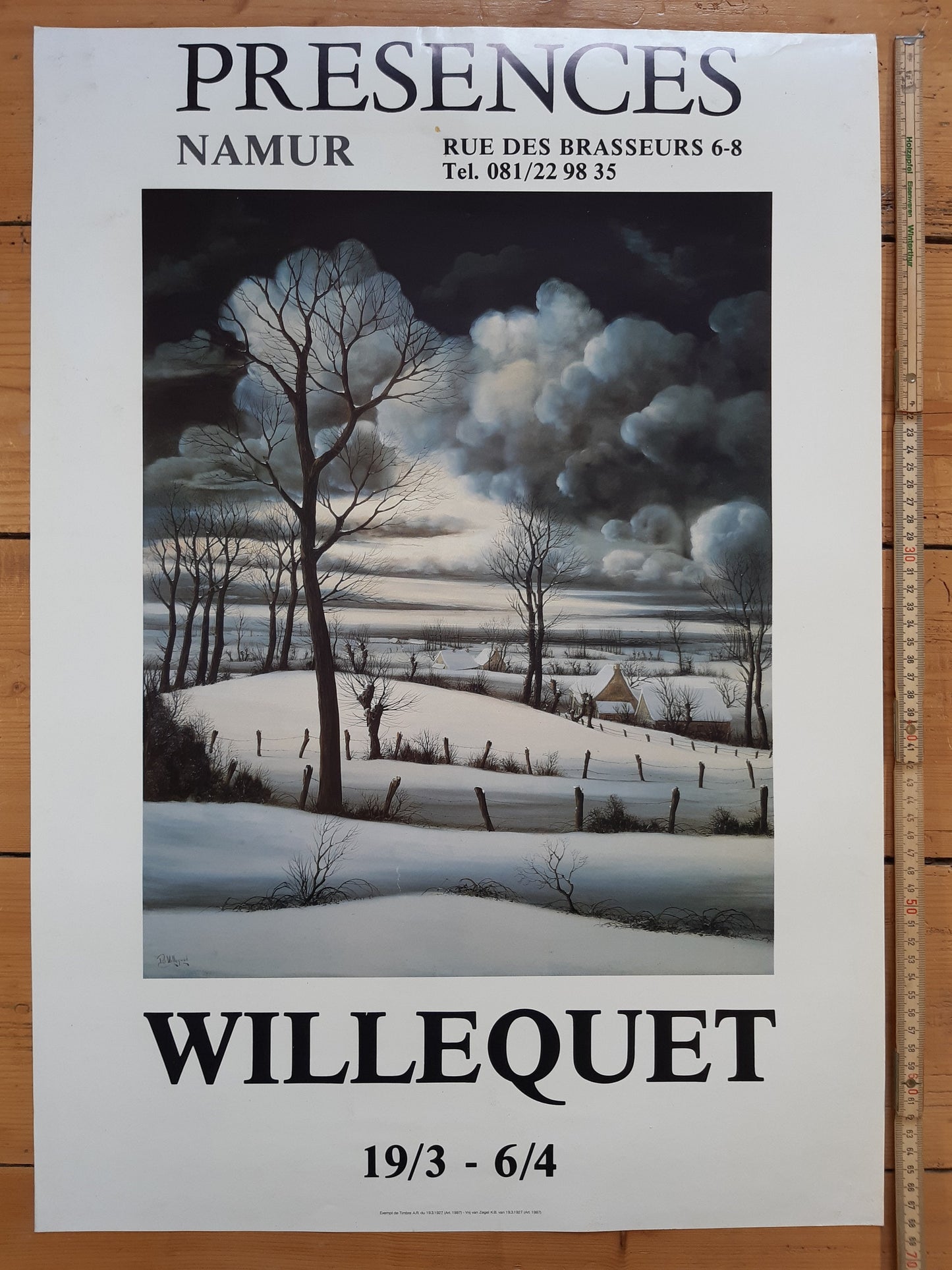 Piet Willequet original art poster used - 19.1"×27.2" (48.5×69cm)