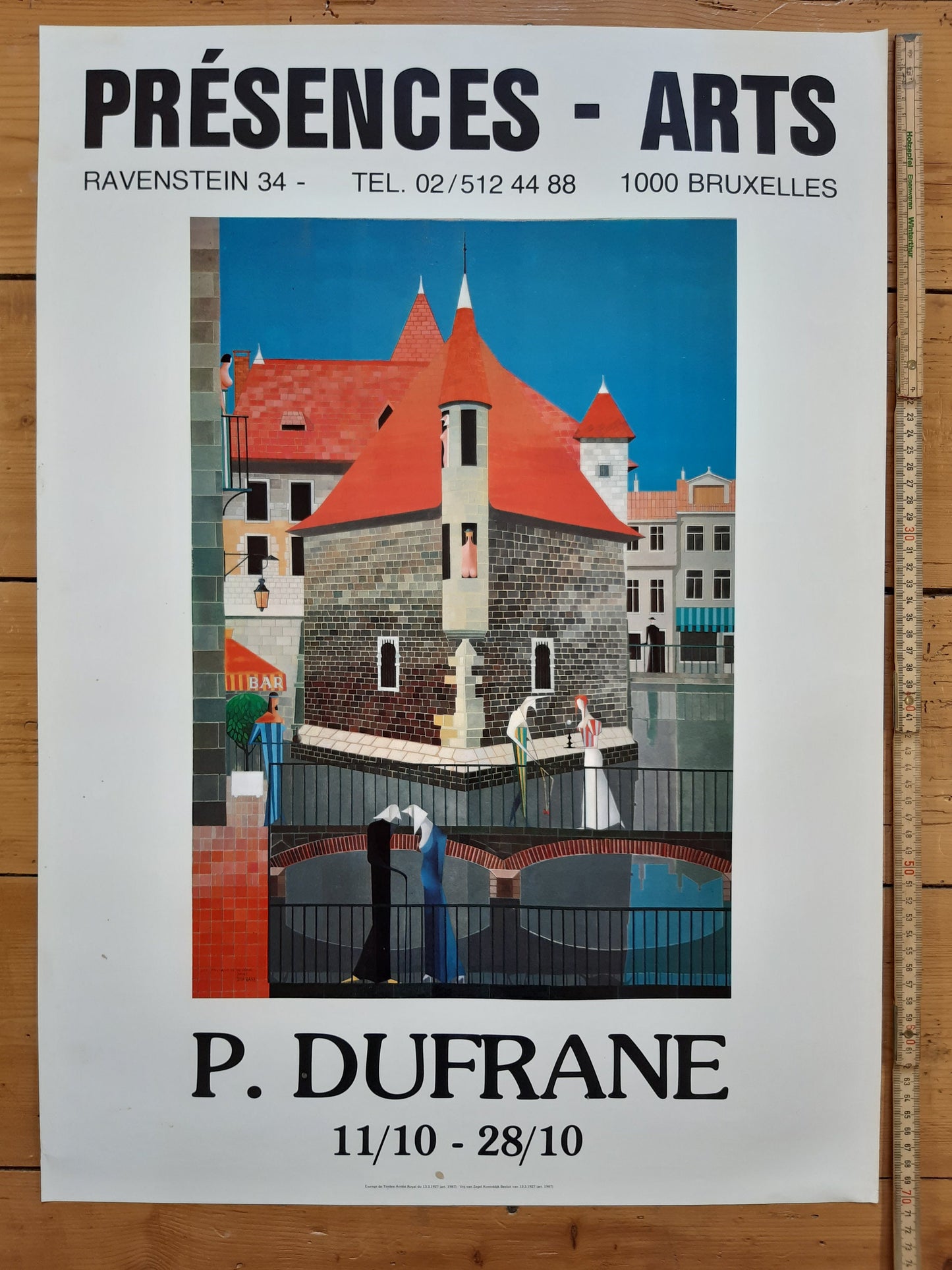 Paul Dufrane original art poster used - 20.1"×27.8" (51×70.5cm)