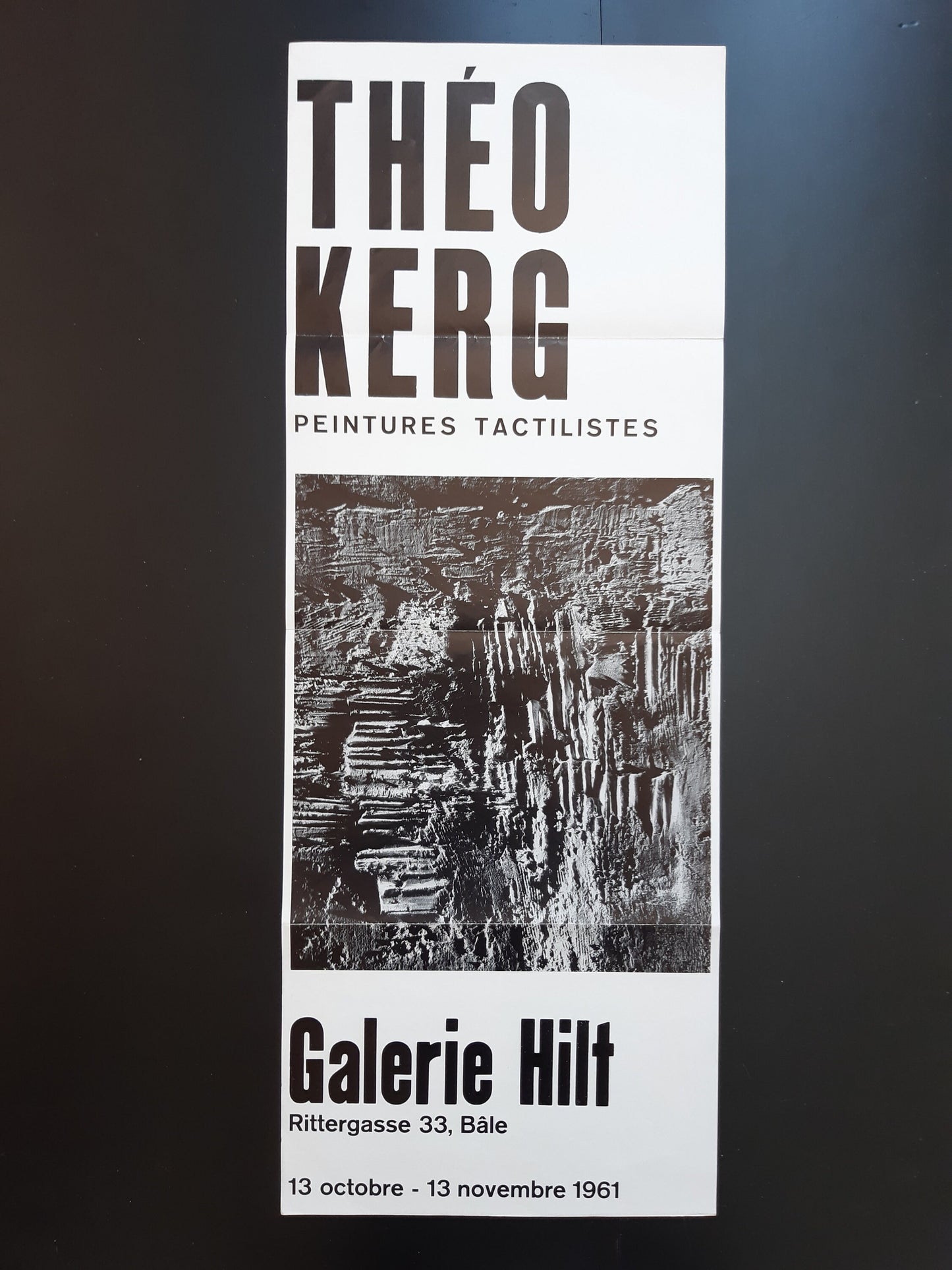 Theo Kerg original art poster folded - 10.2"×27.4" (26×69.5cm)