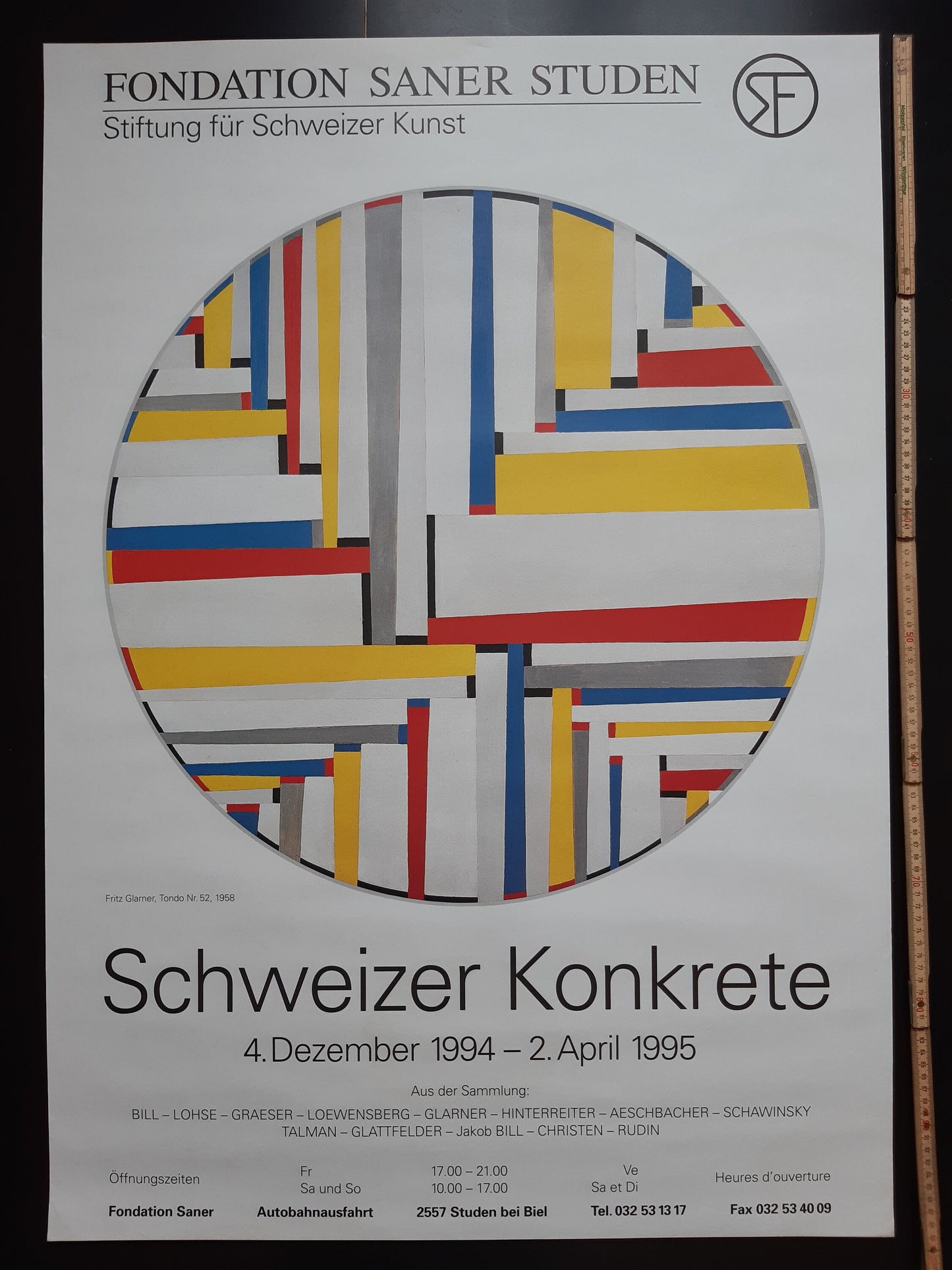 Fritz Glarner art exhibition poster - 27.6"×39.4" (70×100cm)