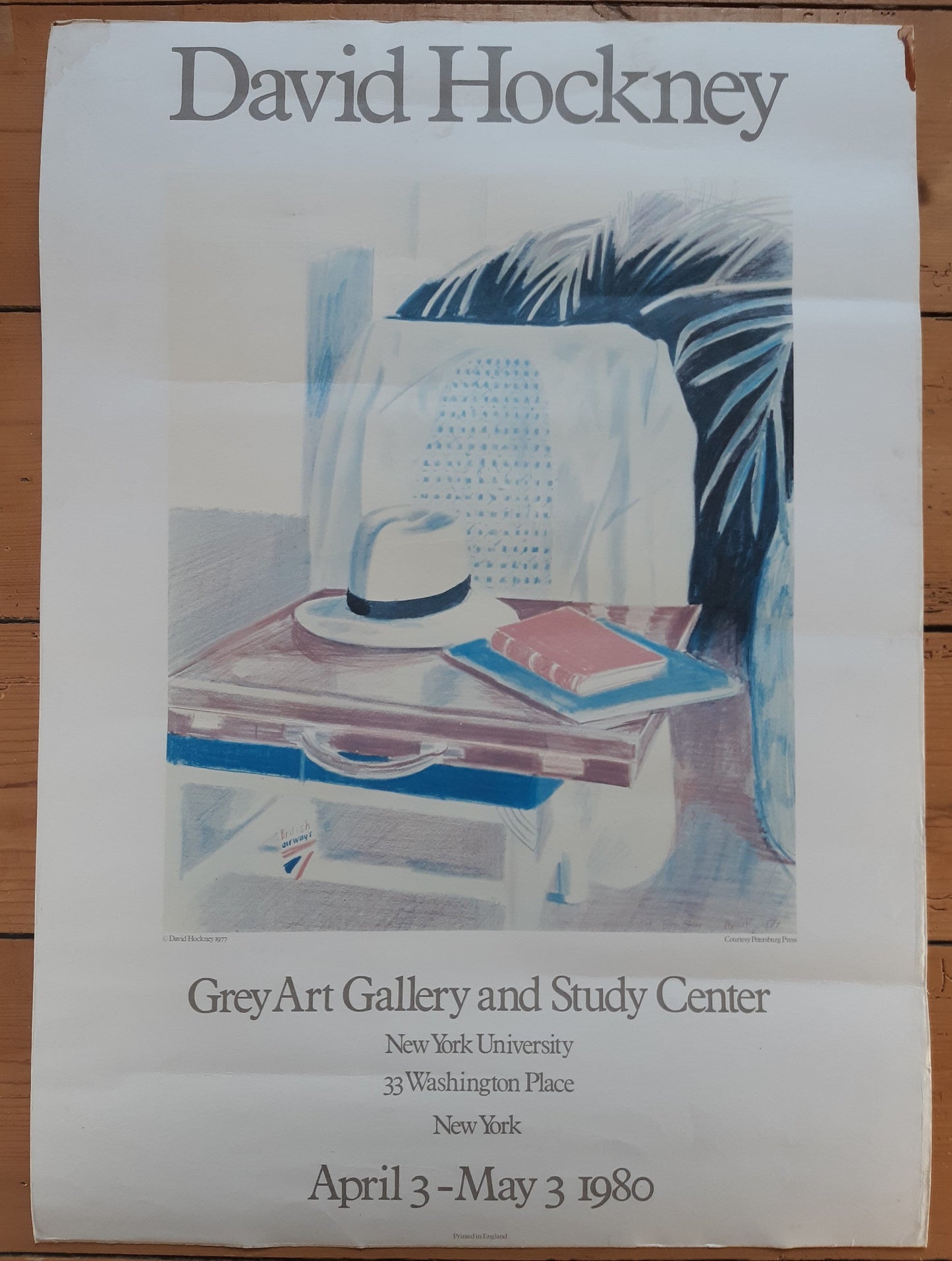 David Hockney original art poster used - 19.7"×28.0" (50×71cm)