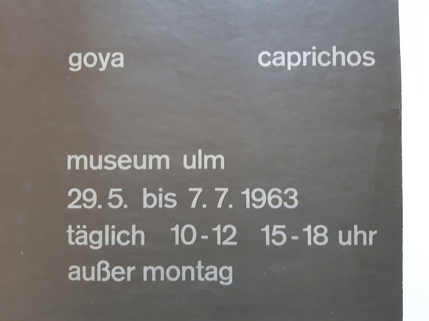 Francisco Goya original art exhibition poster - 23.3"×33.1" (59.2×84cm)
