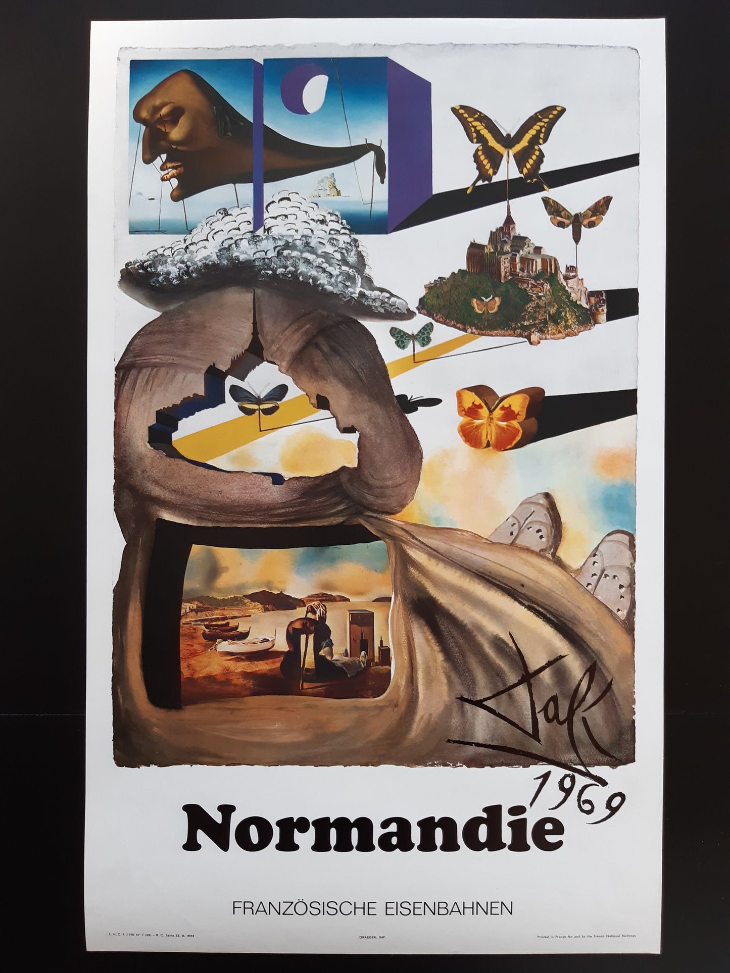 Dalí original travel poster - 14.4"×23.6" (36.5×60cm)