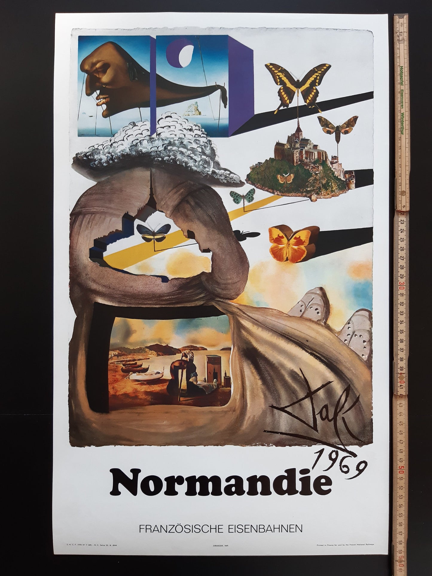 Dalí original travel poster - 14.4"×23.6" (36.5×60cm)
