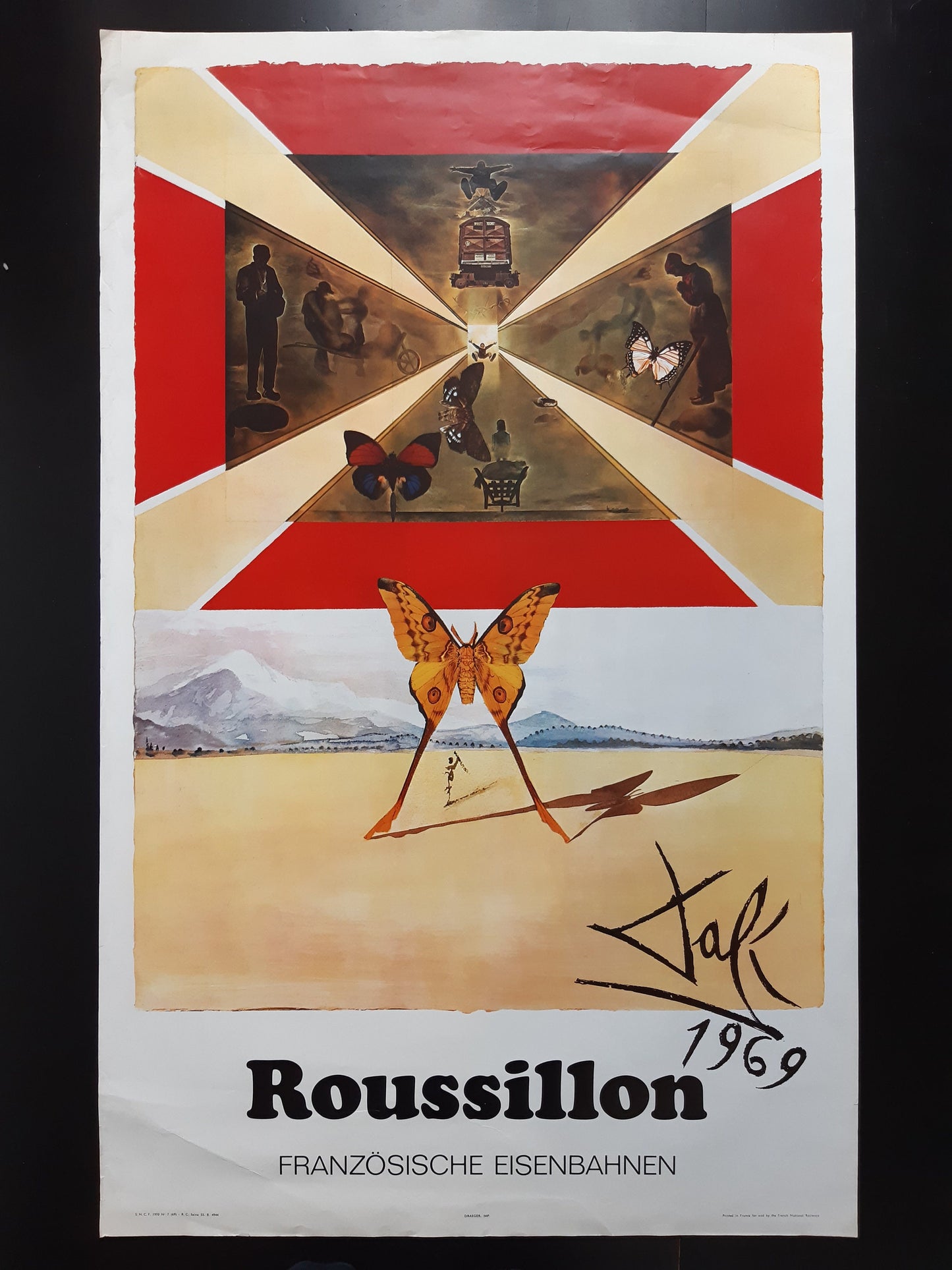 Dalí original travel poster - 24.4"×38.6" (62×98cm)