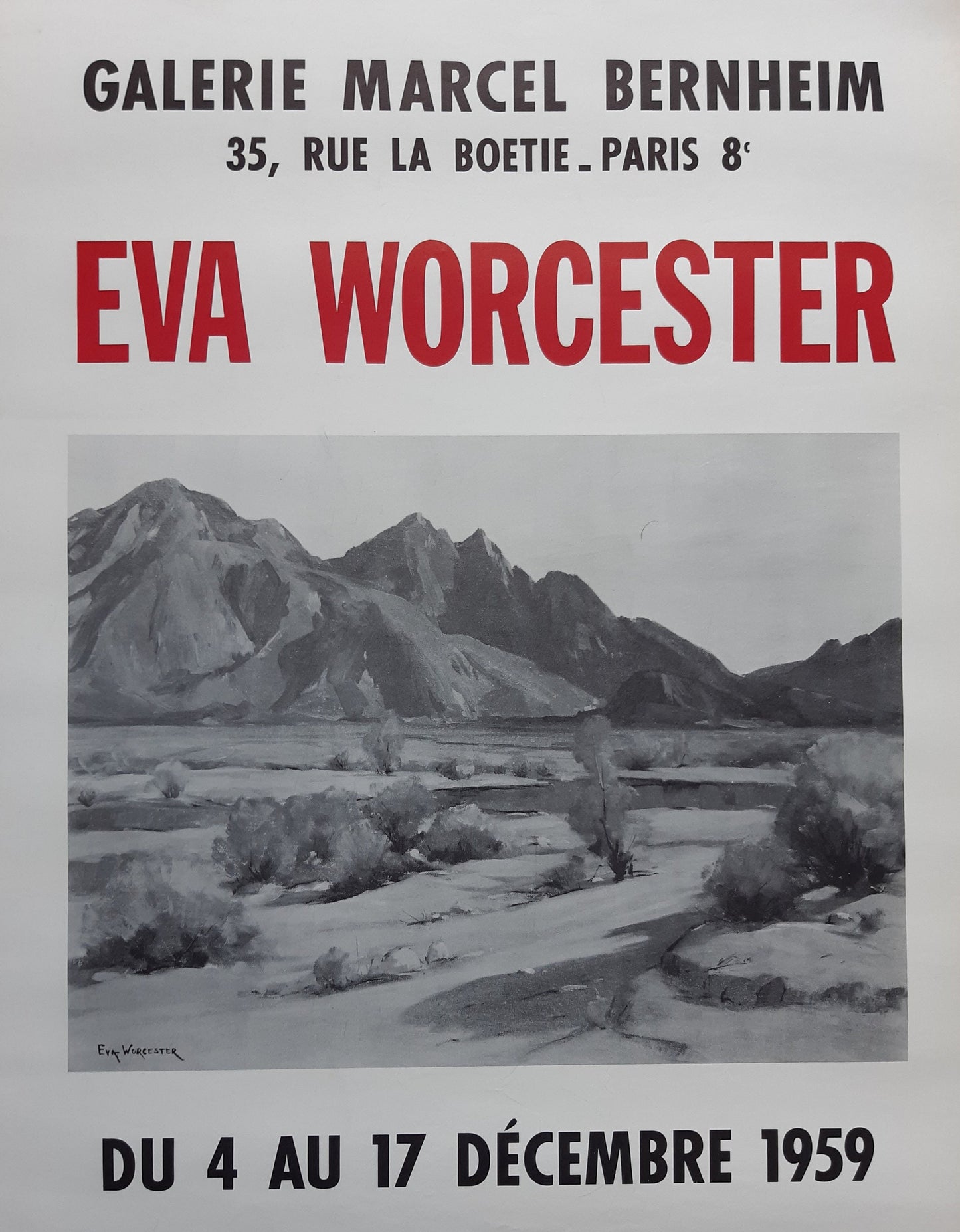 Eva Worcester vintage art exhibition poster