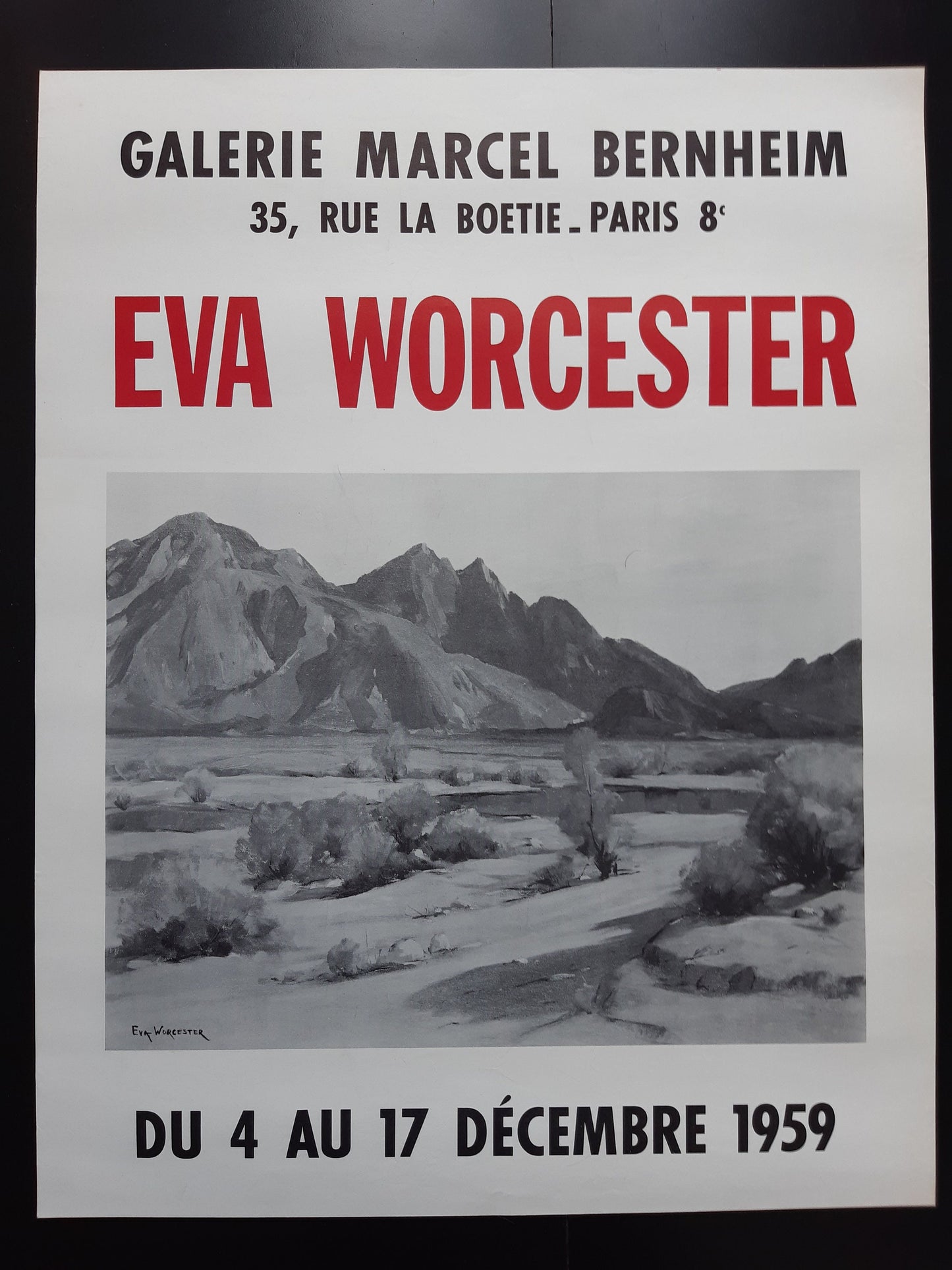 Eva Worcester vintage art exhibition poster