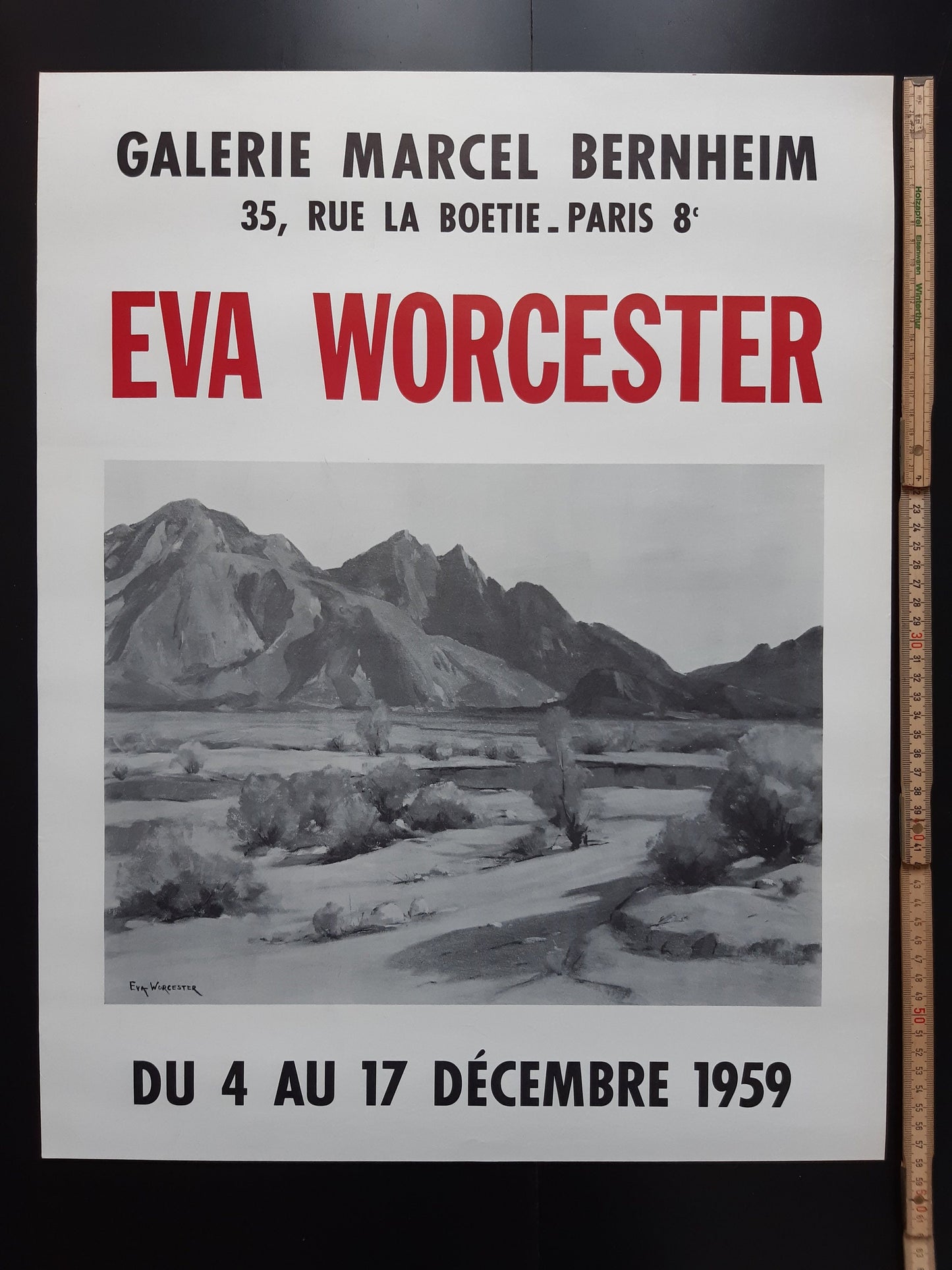 Eva Worcester vintage art exhibition poster