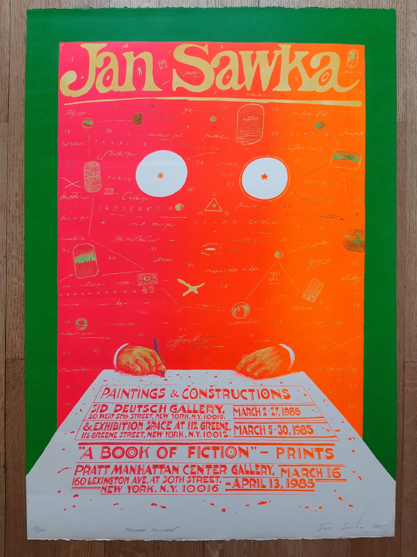 Jan Sawka original art poster signed - 25.0"×35.6" (63.5×90.5cm)