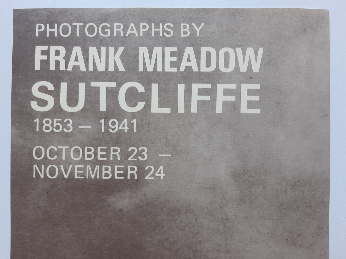 Frank Meadow Sutcliffe photo art exhibition poster - 10.0"×24.0" (25.5×61cm)