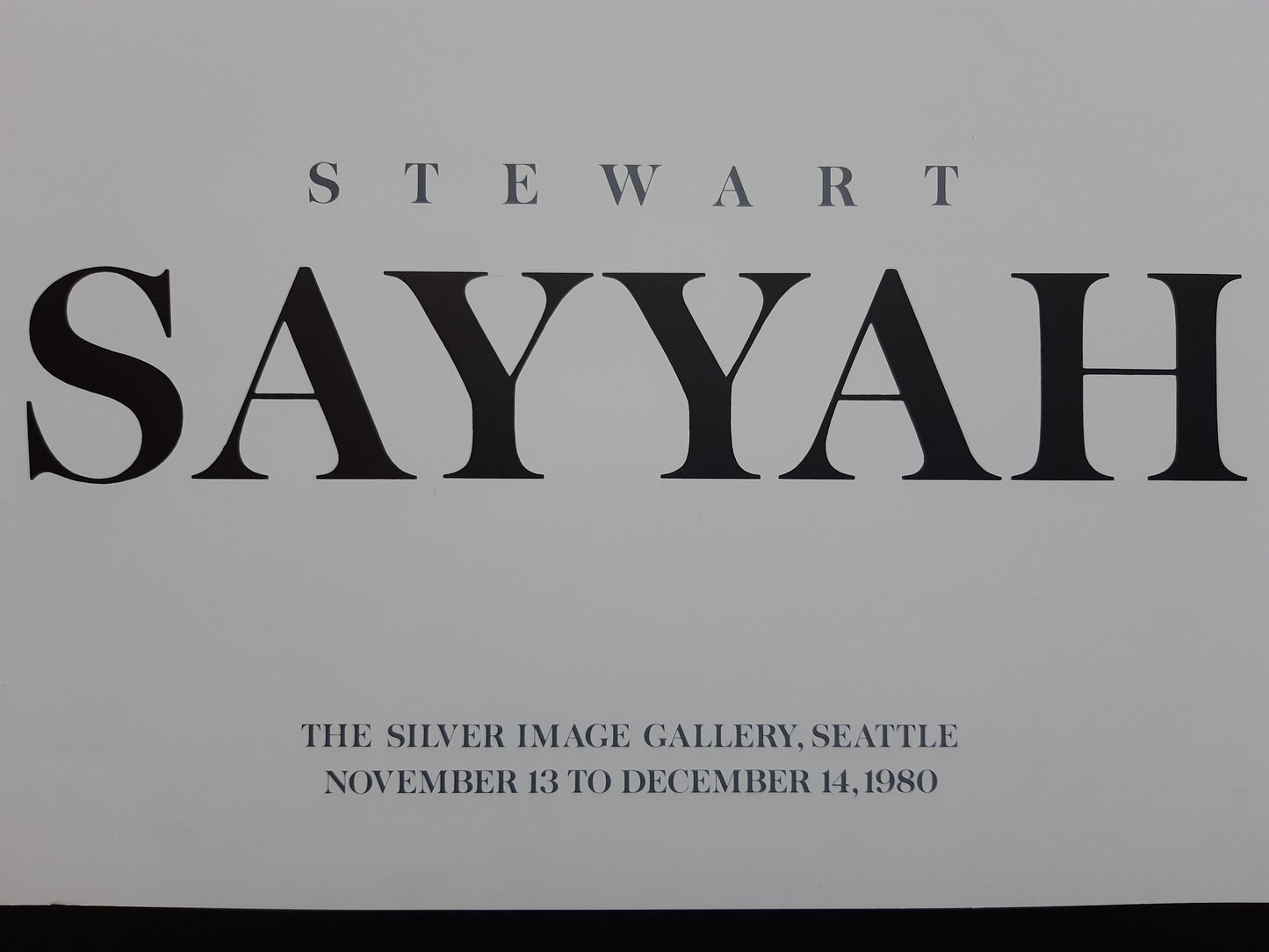 Stewart Sayyah photo art exhibition poster - 17.9"×24.0" (45.5×61cm)