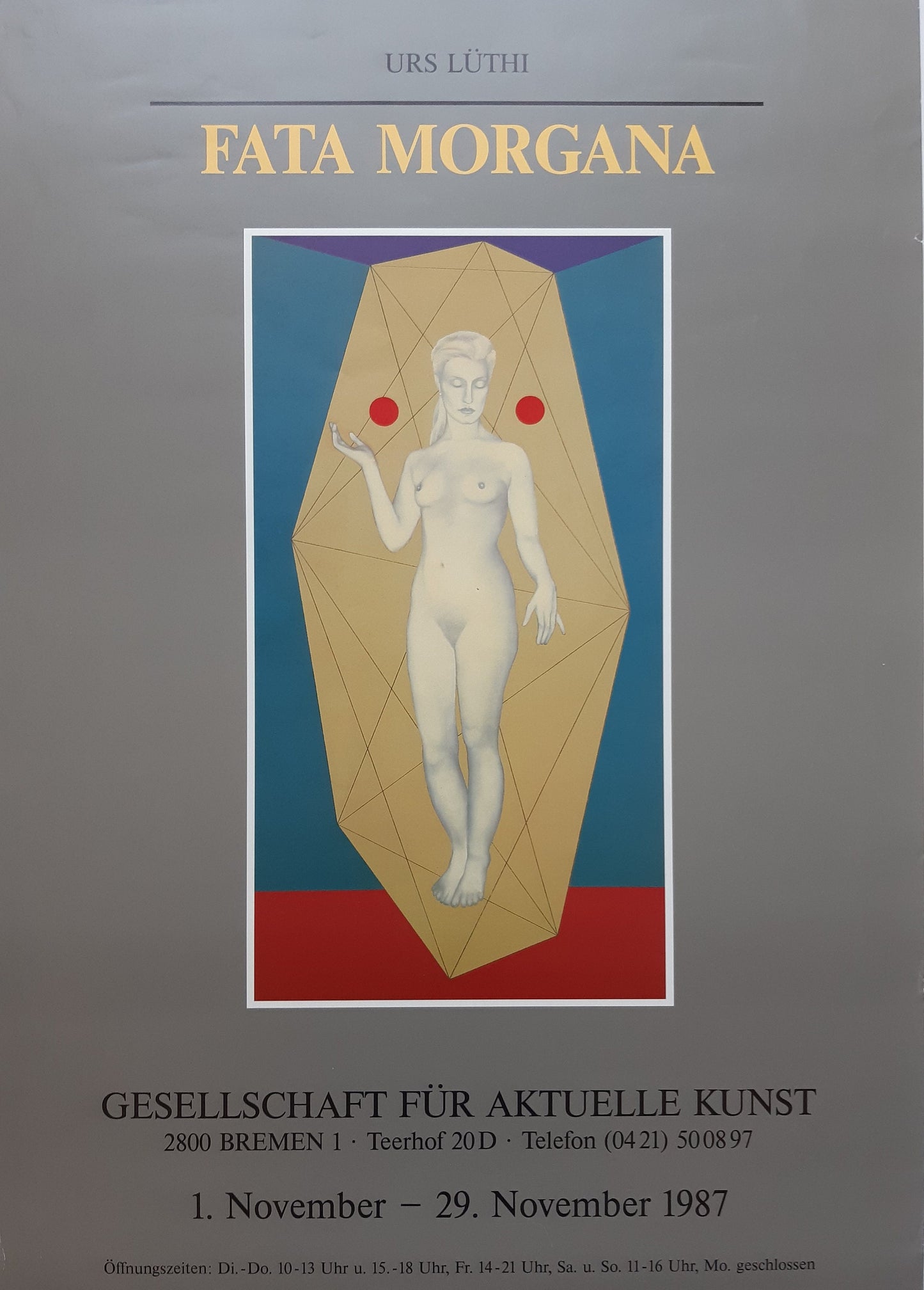 Urs Lüthi original art exhibition poster - 16.5"×23.2" (42×59cm)
