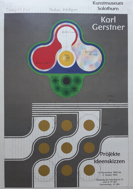 Karl Gerstner original art exhibition poster - 18.5"×26.0" (47×66cm)