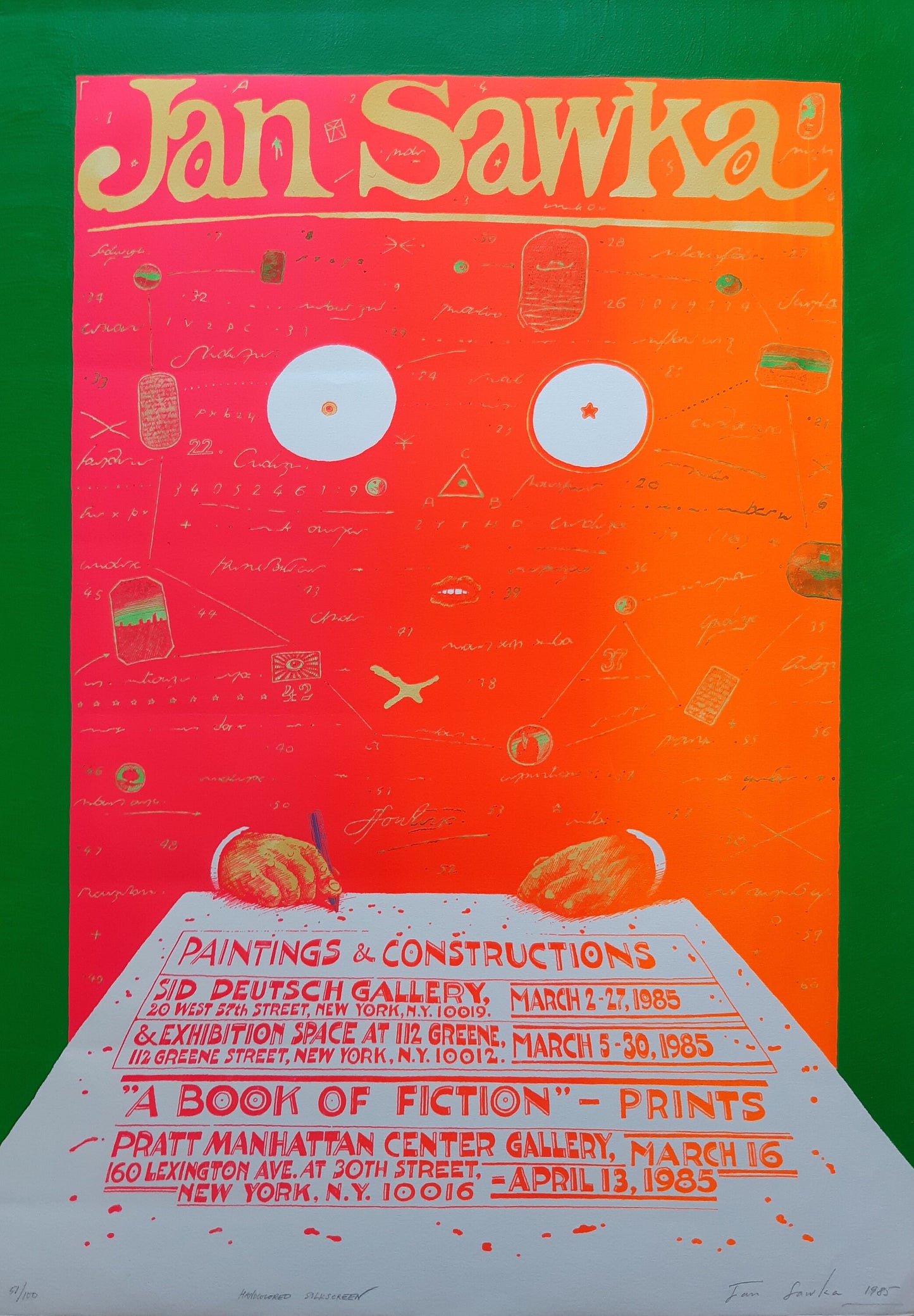 Jan Sawka original art poster signed - 25.0"×35.6" (63.5×90.5cm)