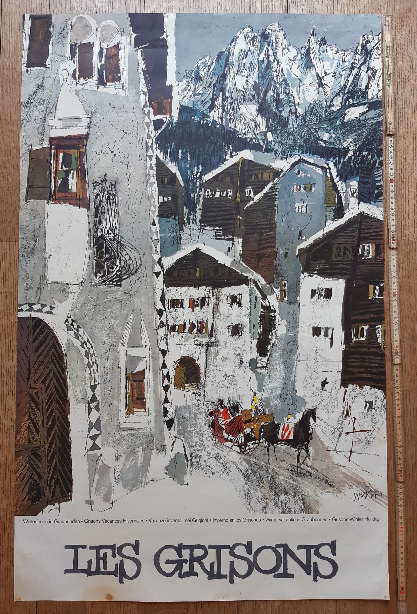 Swiss vintage travel poster Grison - 25.2"×40.2" (64×102cm)