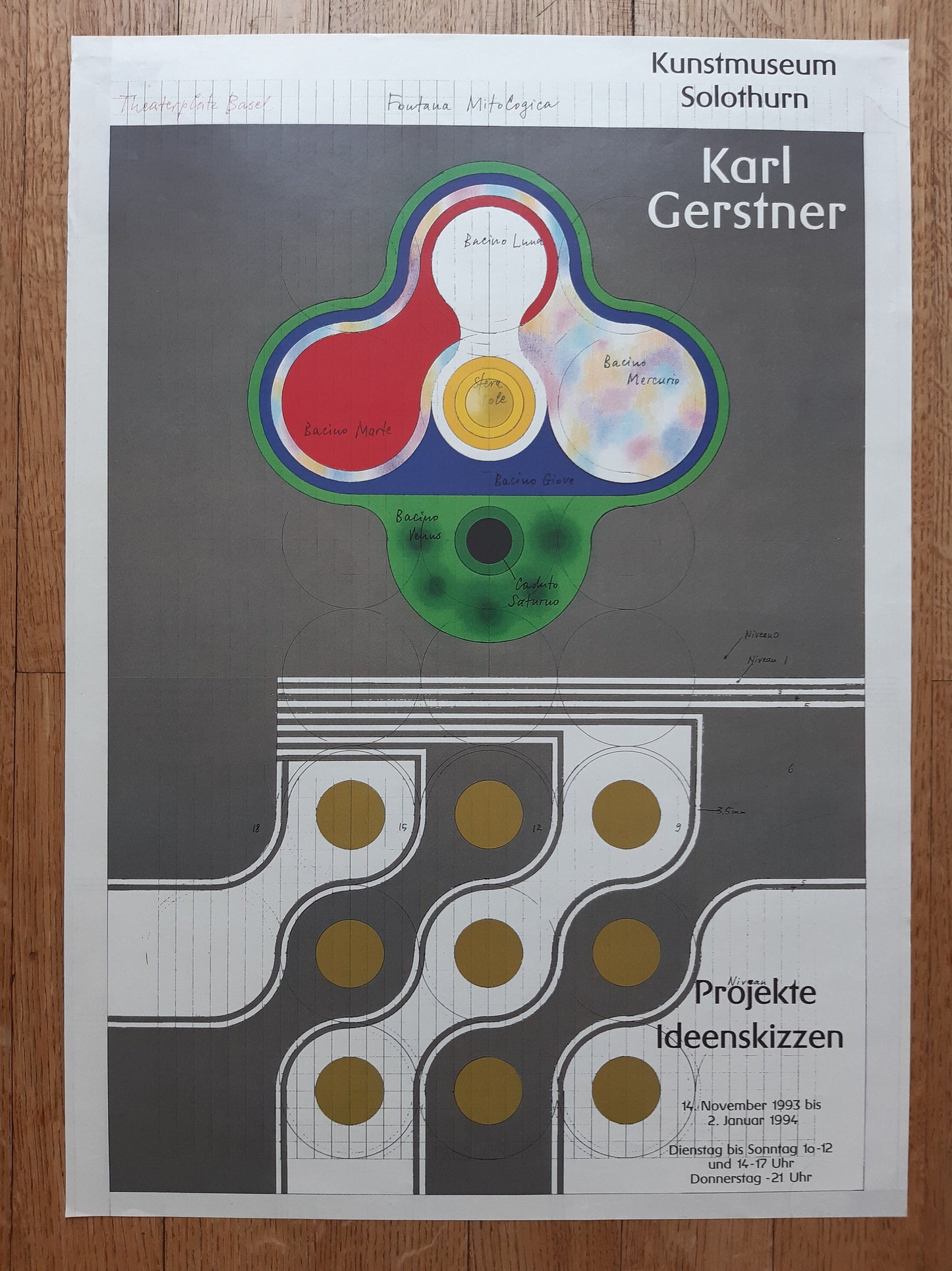 Karl Gerstner original art exhibition poster - 18.5"×26.0" (47×66cm)