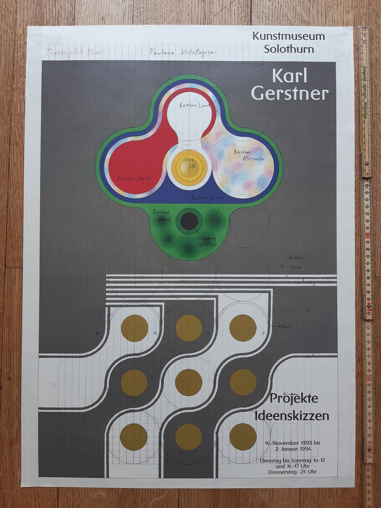 Karl Gerstner original art exhibition poster - 18.5"×26.0" (47×66cm)