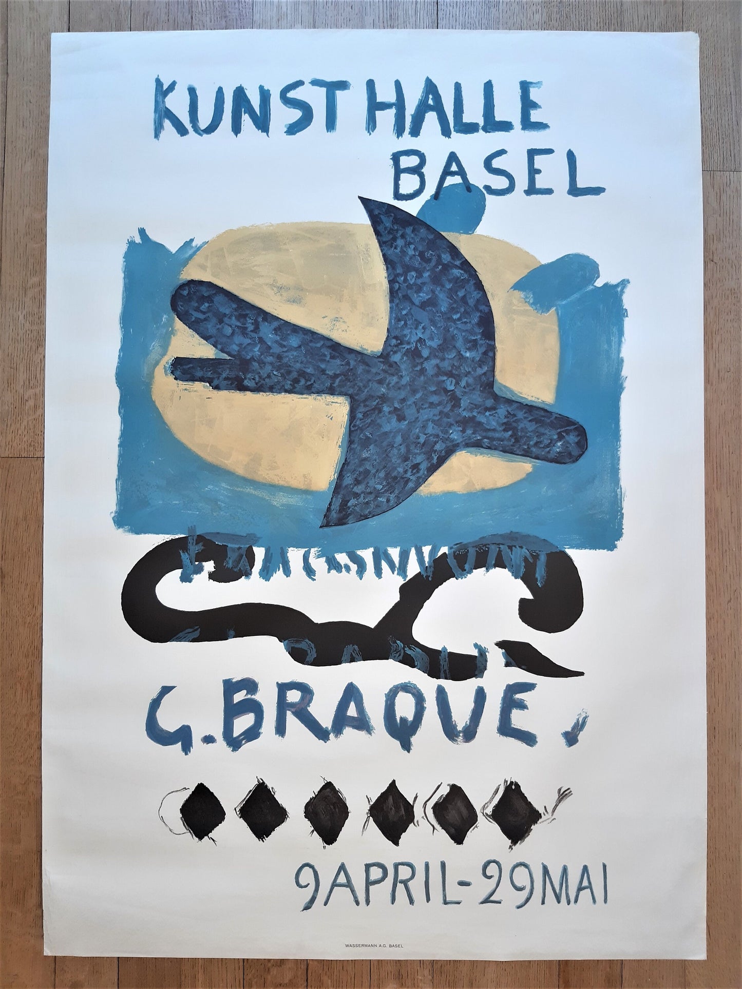 Georges Braque original art exhibition poster - 35.8"×50.0" (91×127cm)