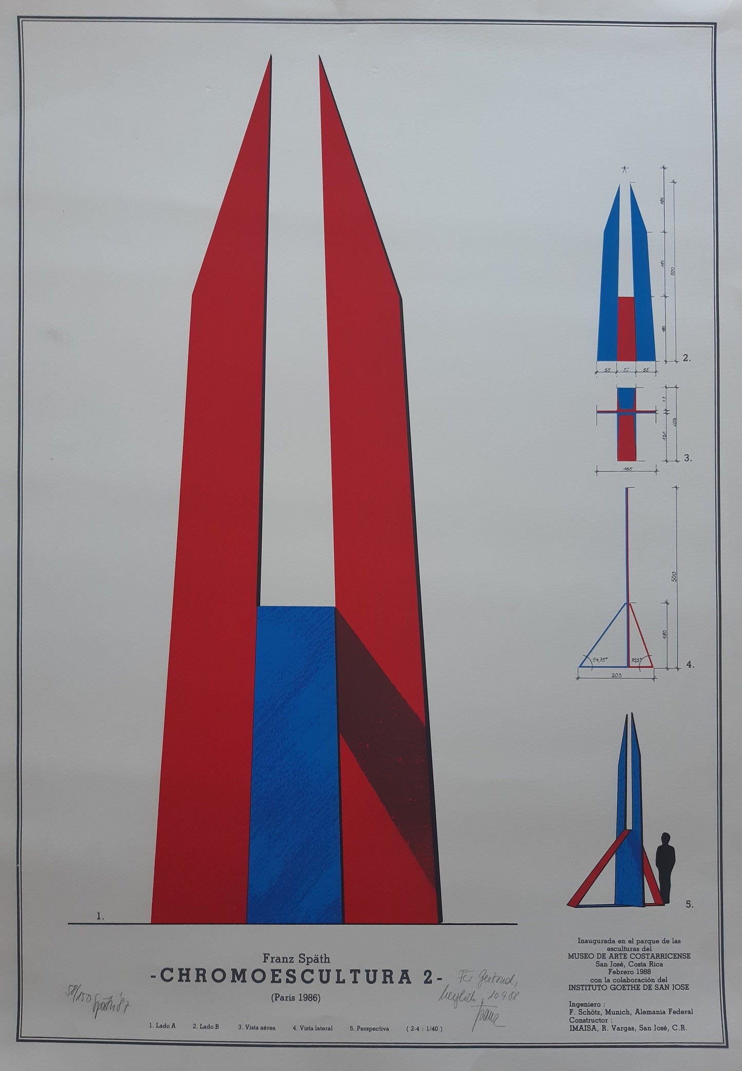 Franz Späth original art poster signed - 20.5"×29.1" (52×74cm)