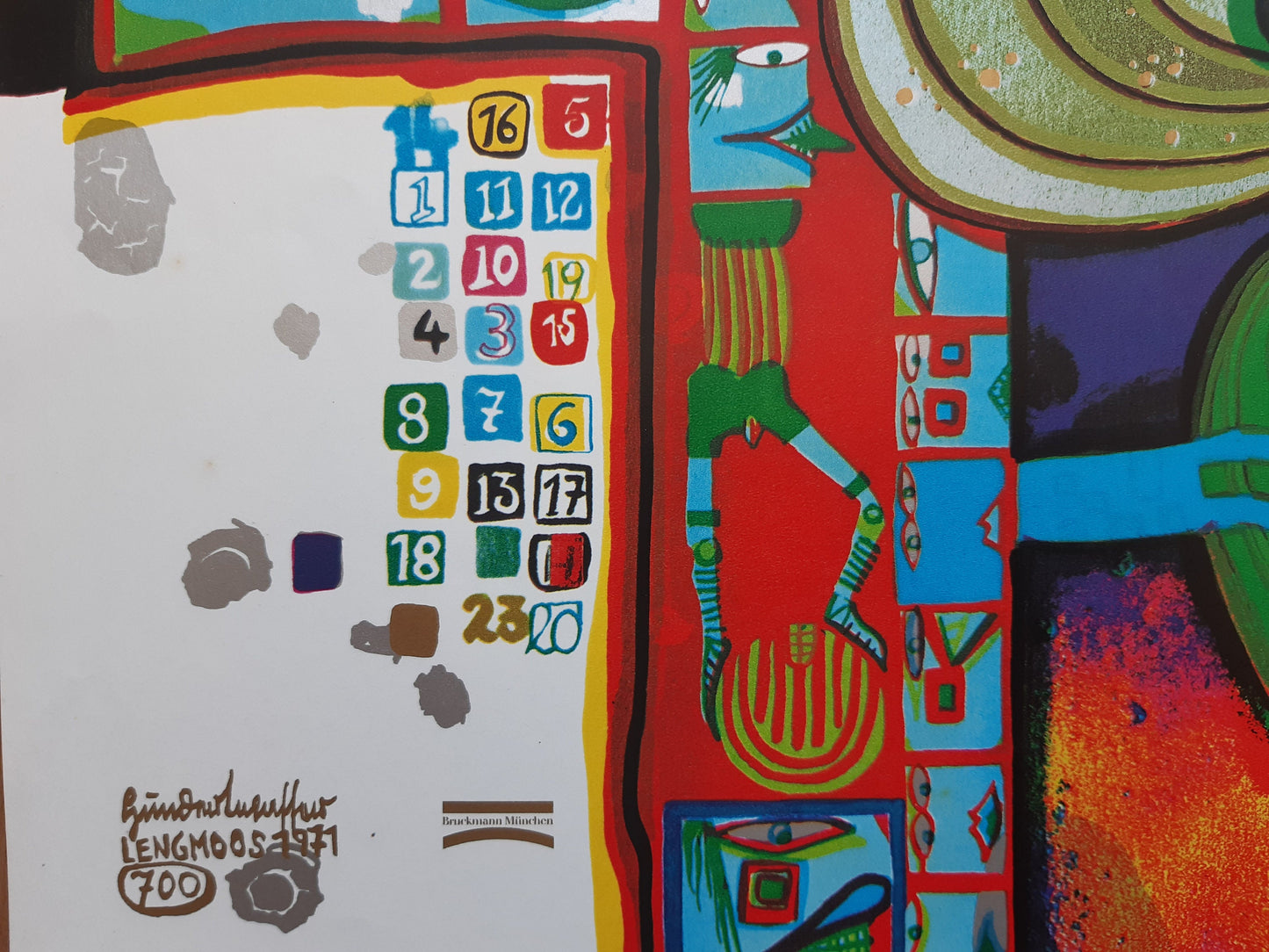 Hundertwasser original Olympic poster used - 25.2"×39.8" (64×101cm)
