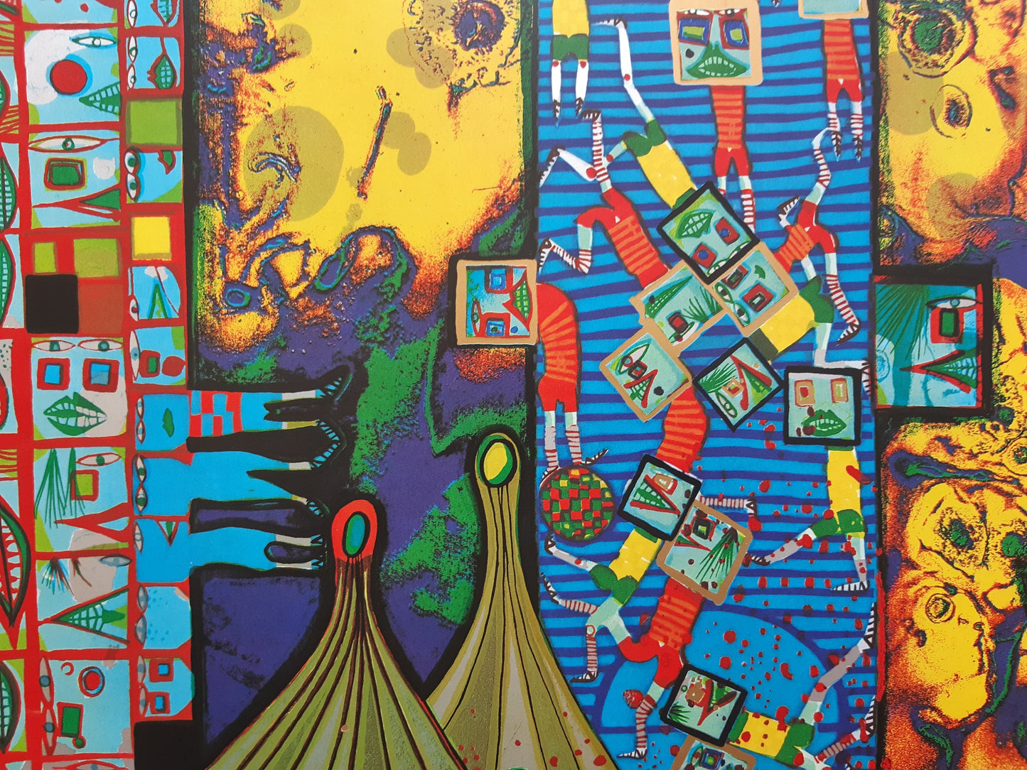 Hundertwasser original Olympic poster used - 25.2"×39.8" (64×101cm)