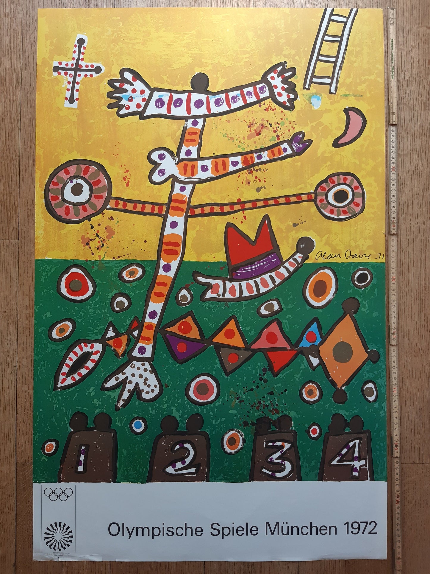 Alan Davie original Olympic poster - 25.2"×39.8" (64×101cm)