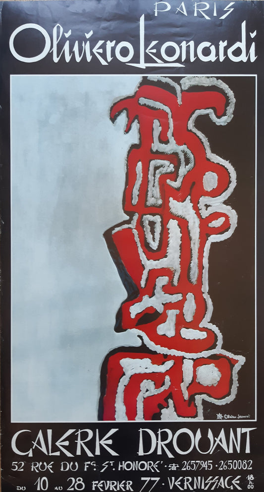 Oliviero Leonardi original art exhibition poster - 15.6"×29.1" (39.7×74cm)