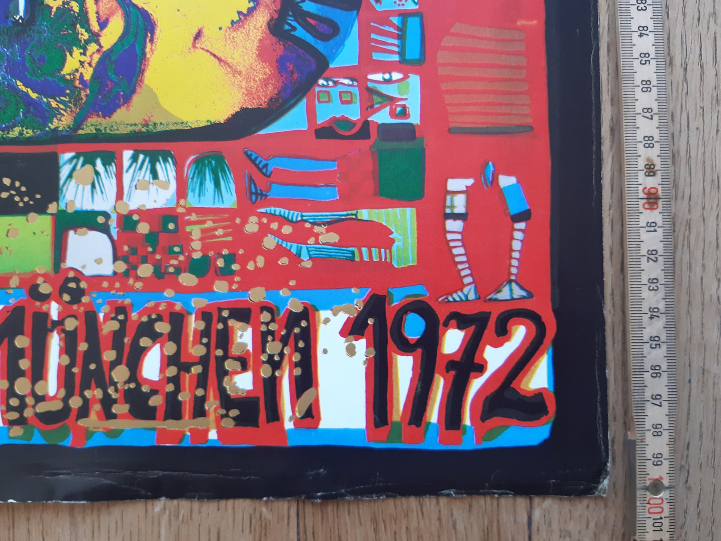 Hundertwasser original Olympic poster used - 25.2"×39.8" (64×101cm)
