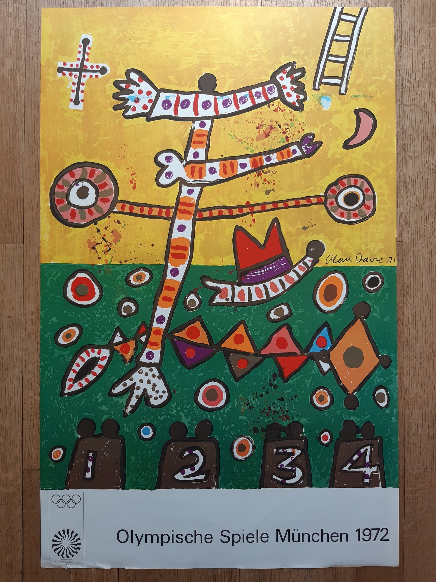 Alan Davie original Olympic poster - 25.2"×39.8" (64×101cm)