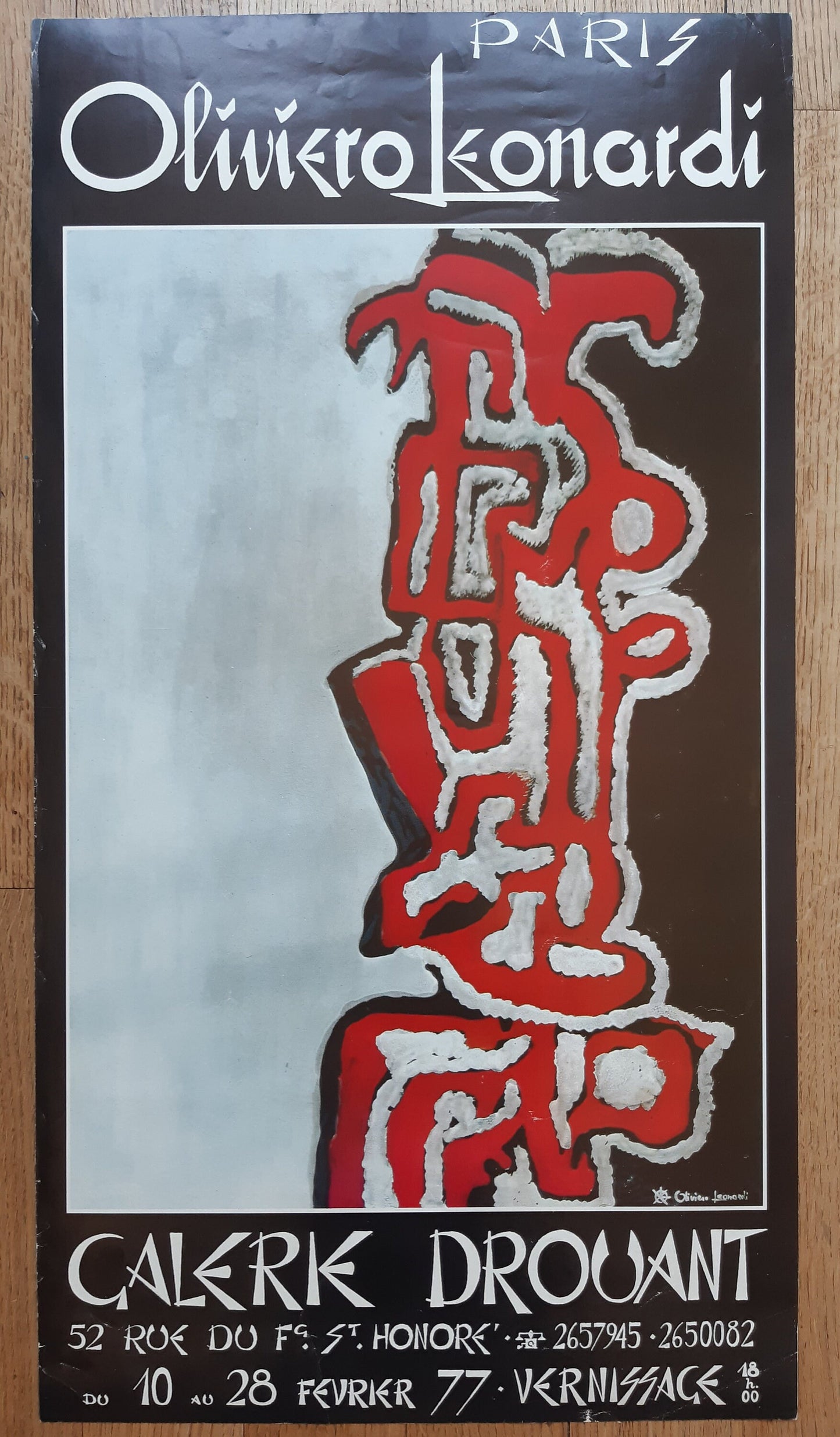 Oliviero Leonardi original art exhibition poster - 15.6"×29.1" (39.7×74cm)