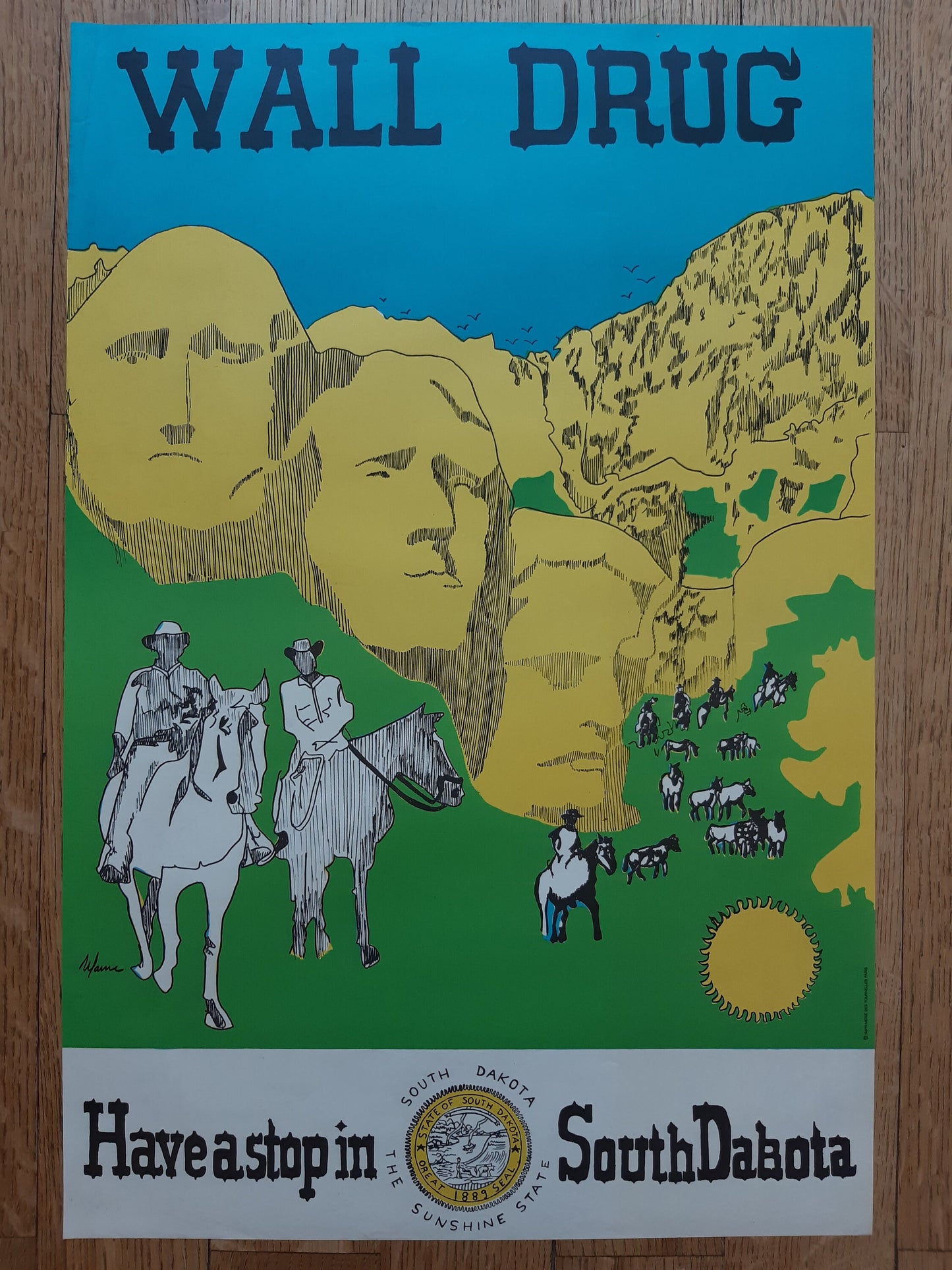 South Dakota vintage travel poster - 15.7"×23.7" (40×60.2cm)