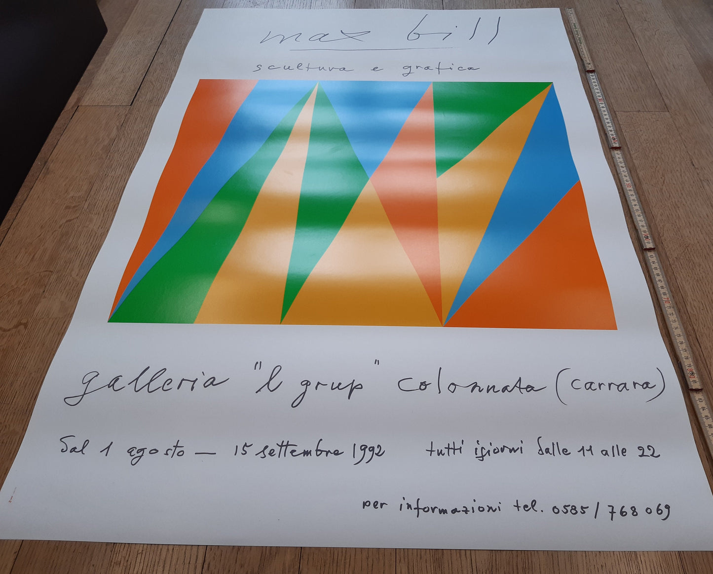 Max Bill original poster + signed invitation card - 26.8"×38.6" (68×98cm)