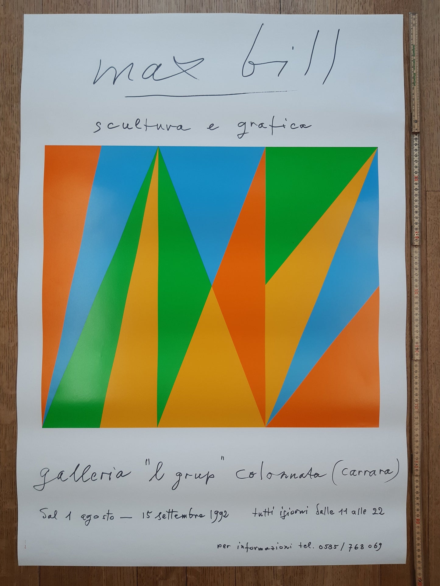 Max Bill original poster + signed invitation card - 26.8"×38.6" (68×98cm)