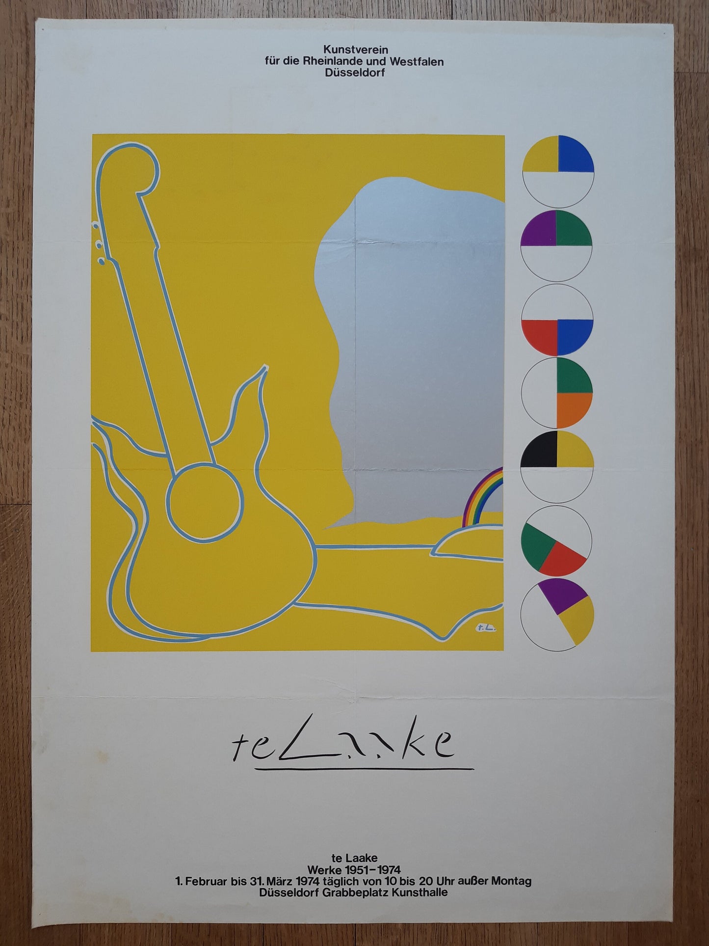 Heinrich Te Laake art exhibition poster folded - 23.4"×32.9" (59.5×83.5cm)
