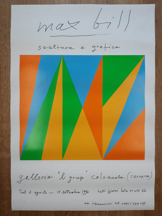 Max Bill original poster + signed invitation card - 26.8"×38.6" (68×98cm)