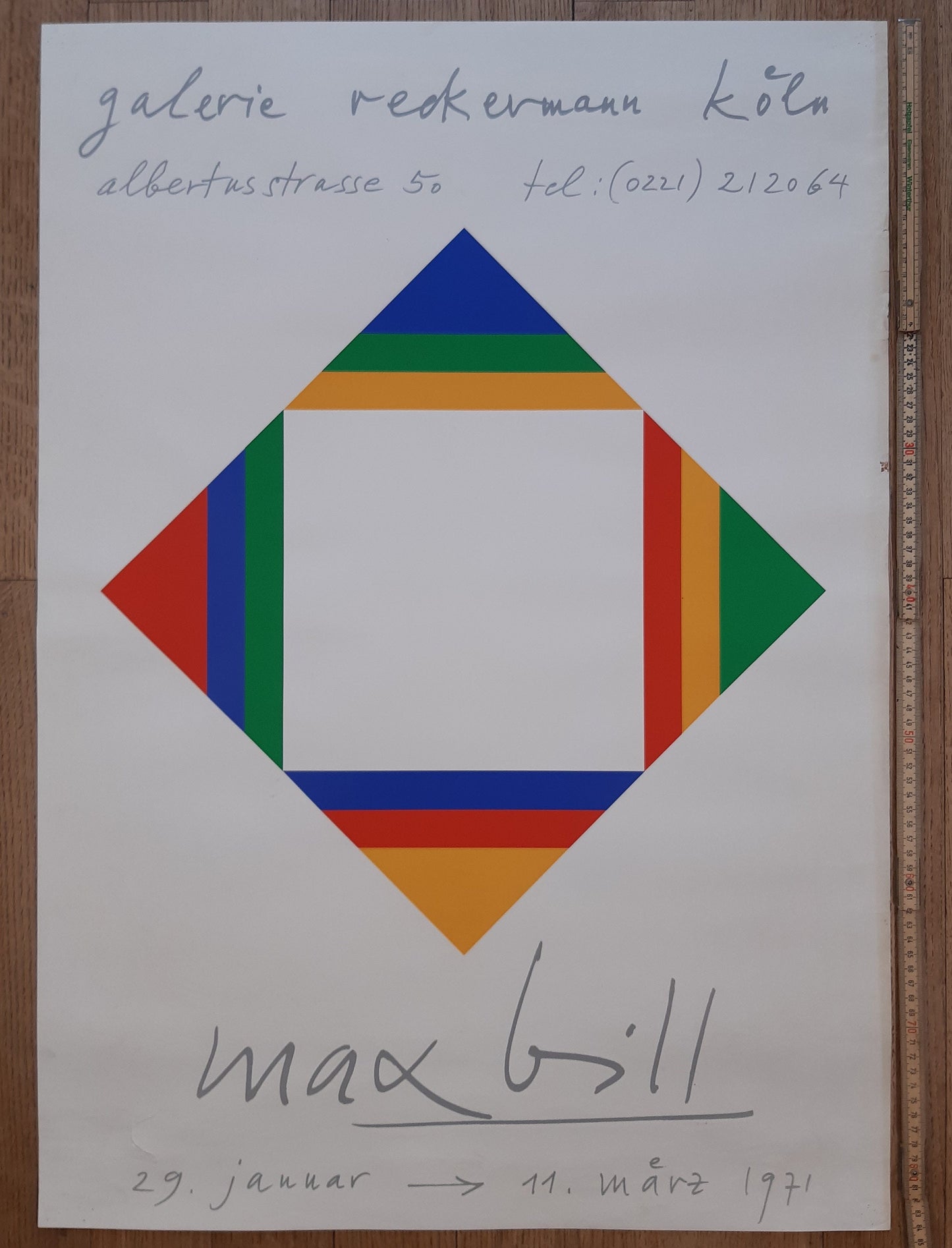 Max Bill original poster used - 23.4"×33.3" (59.5×84.5cm)